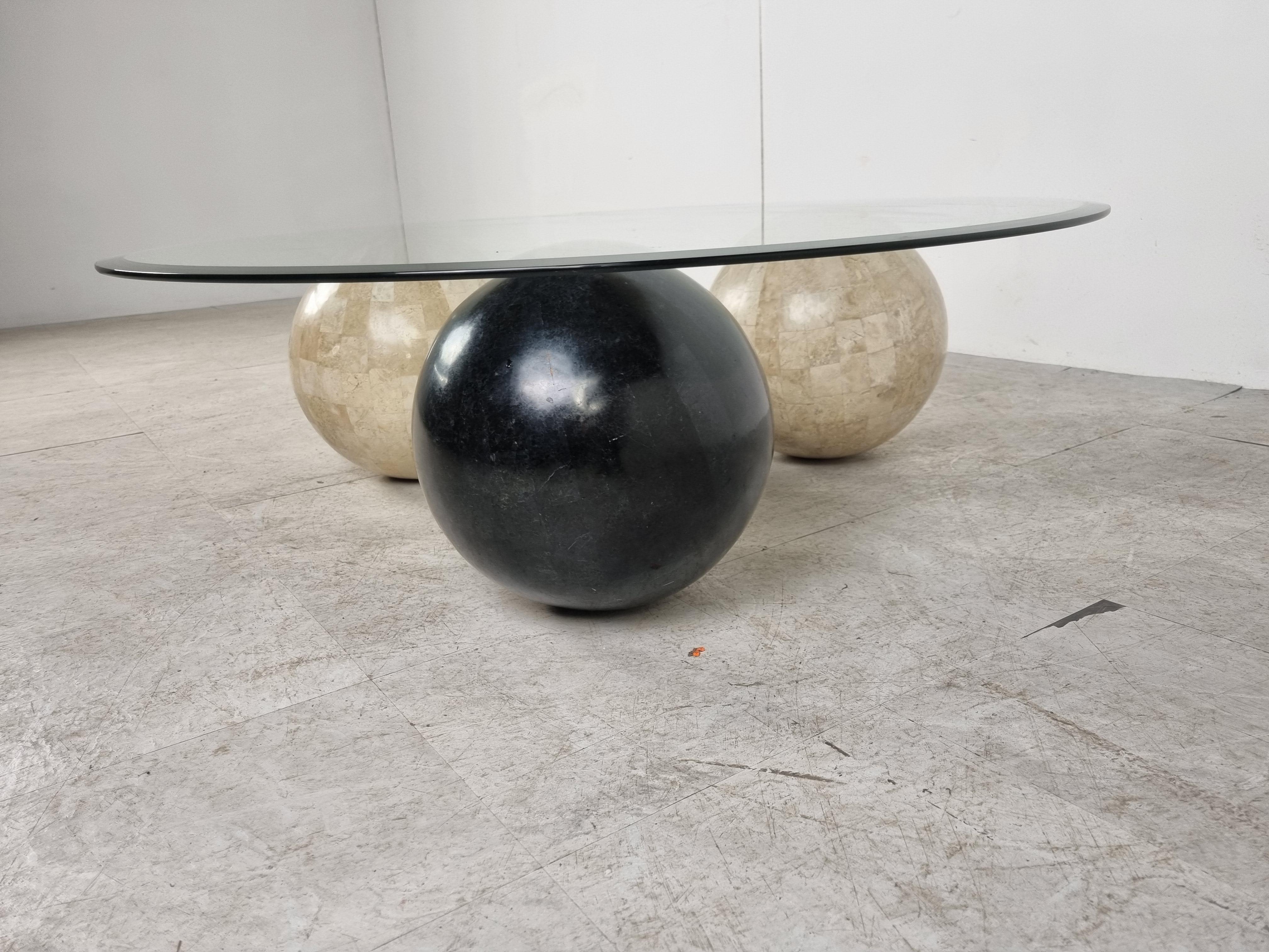 Tesselated Stone Sphere Coffee Table, 1980s  3