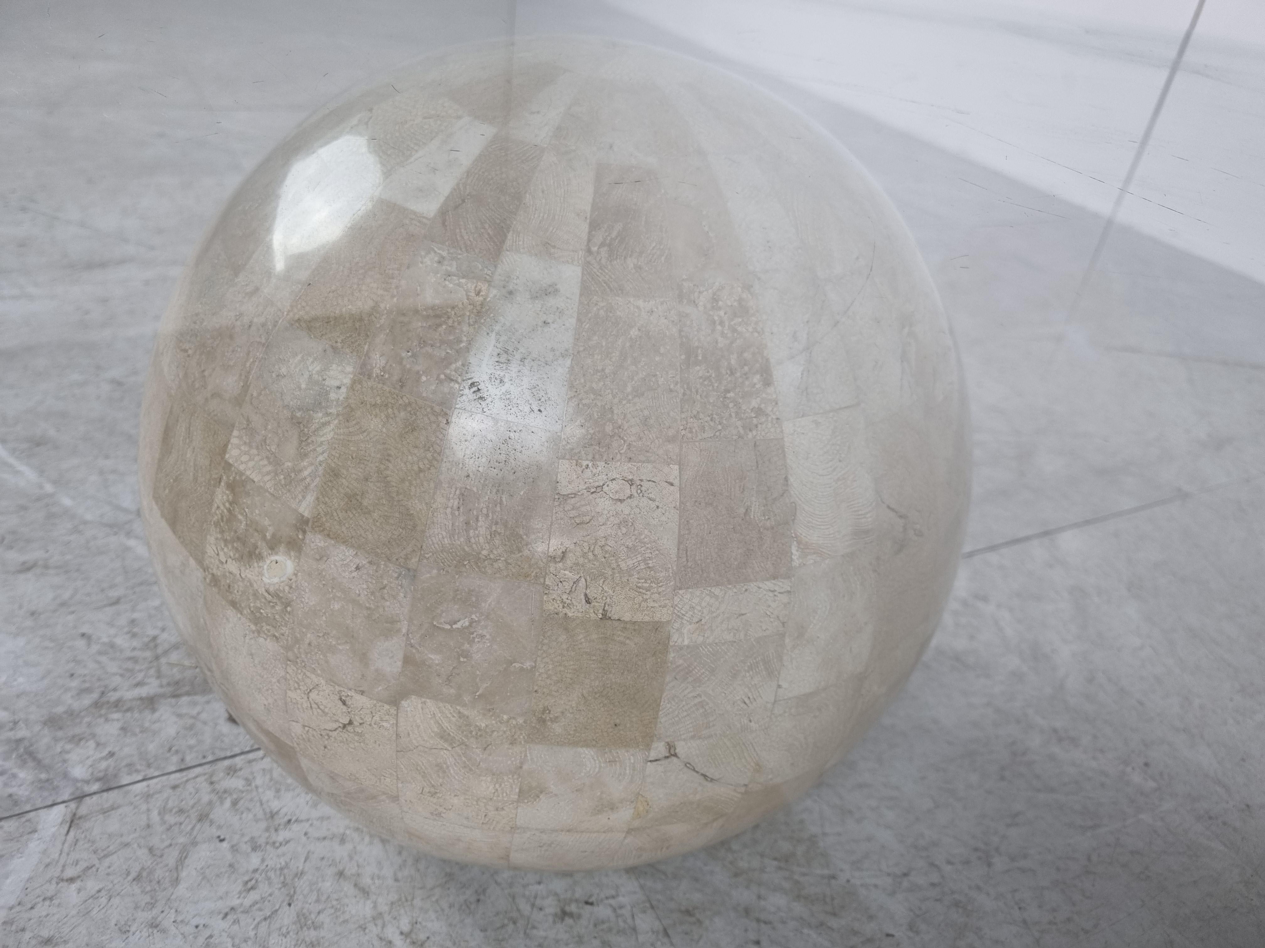 Tesselated Stone Sphere Coffee Table, 1980s  5