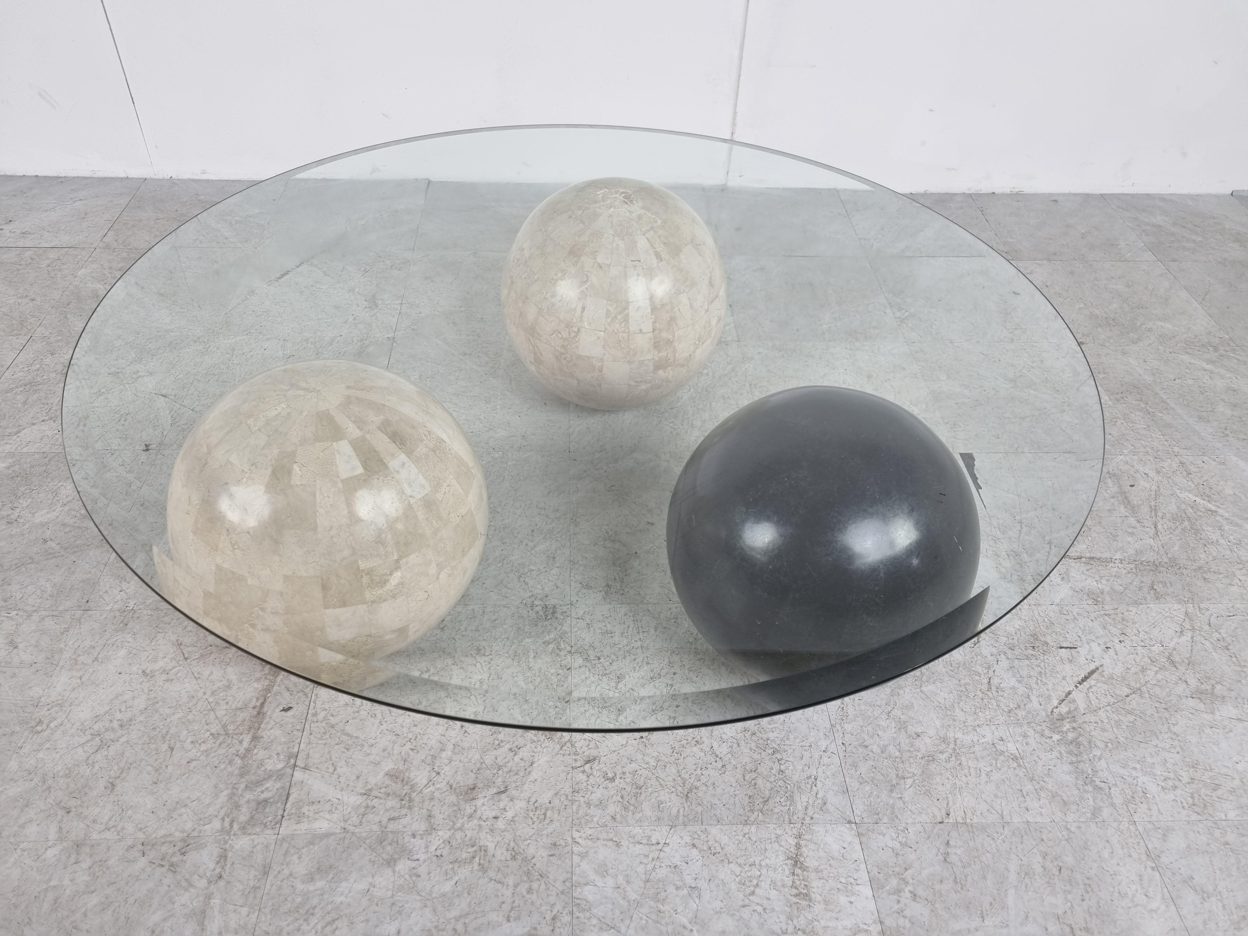 stone ball coffee table