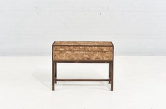 Tessellated Stone with Brass Frame and Brass Base Mini Chest, 1970