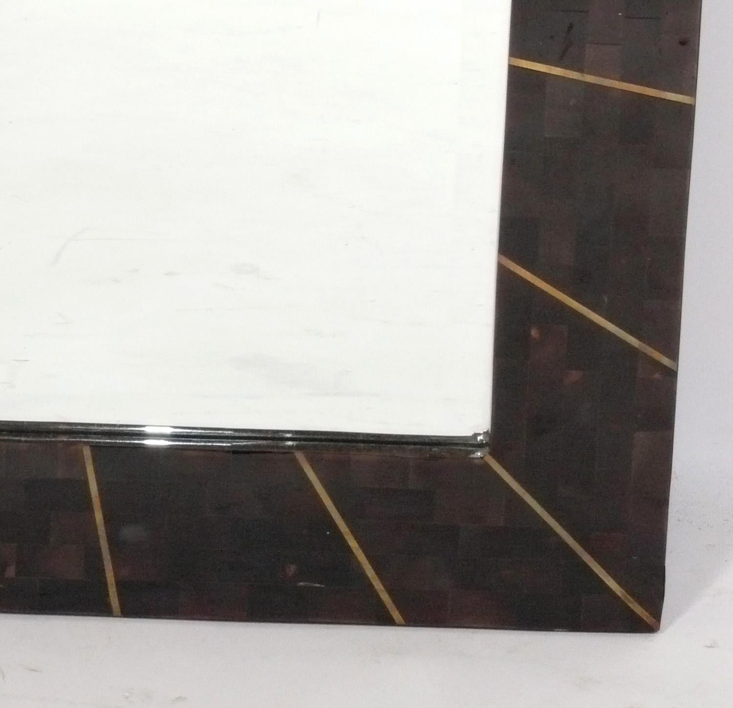 American Tessellated Arched Mirror in the Stye of Karl Springer 43.25