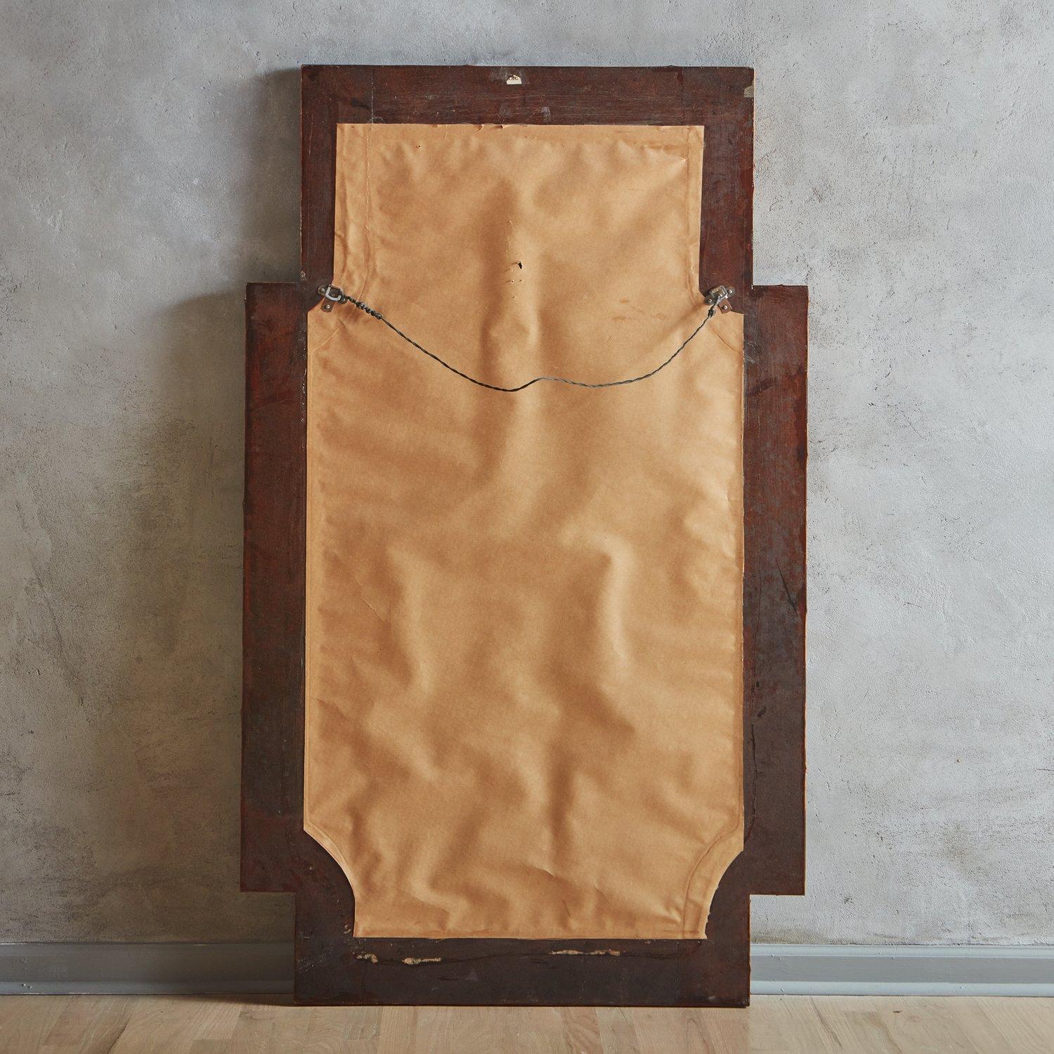 Tessellated Bamboo Frame Mirror by Harrison Van Horn, 1980s For Sale 5