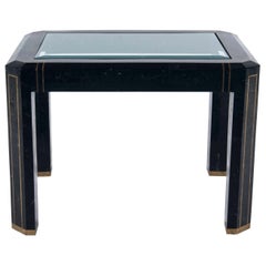 Tessellated Black Marble and Brass Table