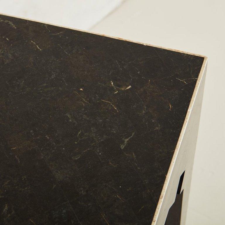 Tessellated Black Marble Console Table by Maitland Smith, 1980s 5