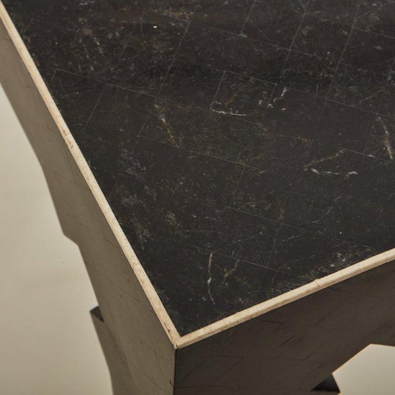 Tessellated Black Marble Console Table by Maitland Smith, 1980s 3