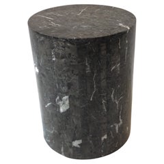 Tessellated Black Marble Drum Table