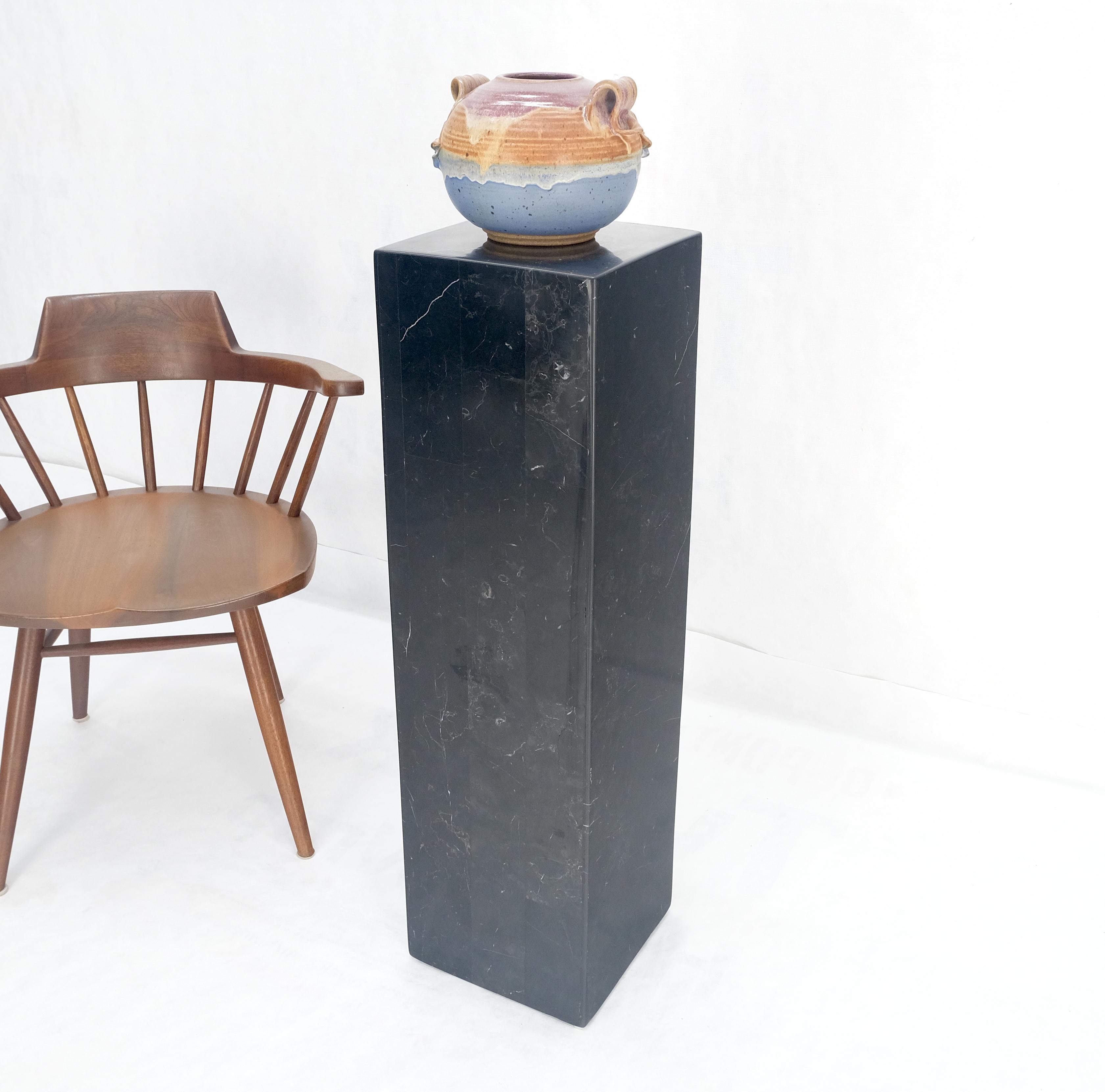 Mid-Century Modern Tessellated Black Marble Square 36