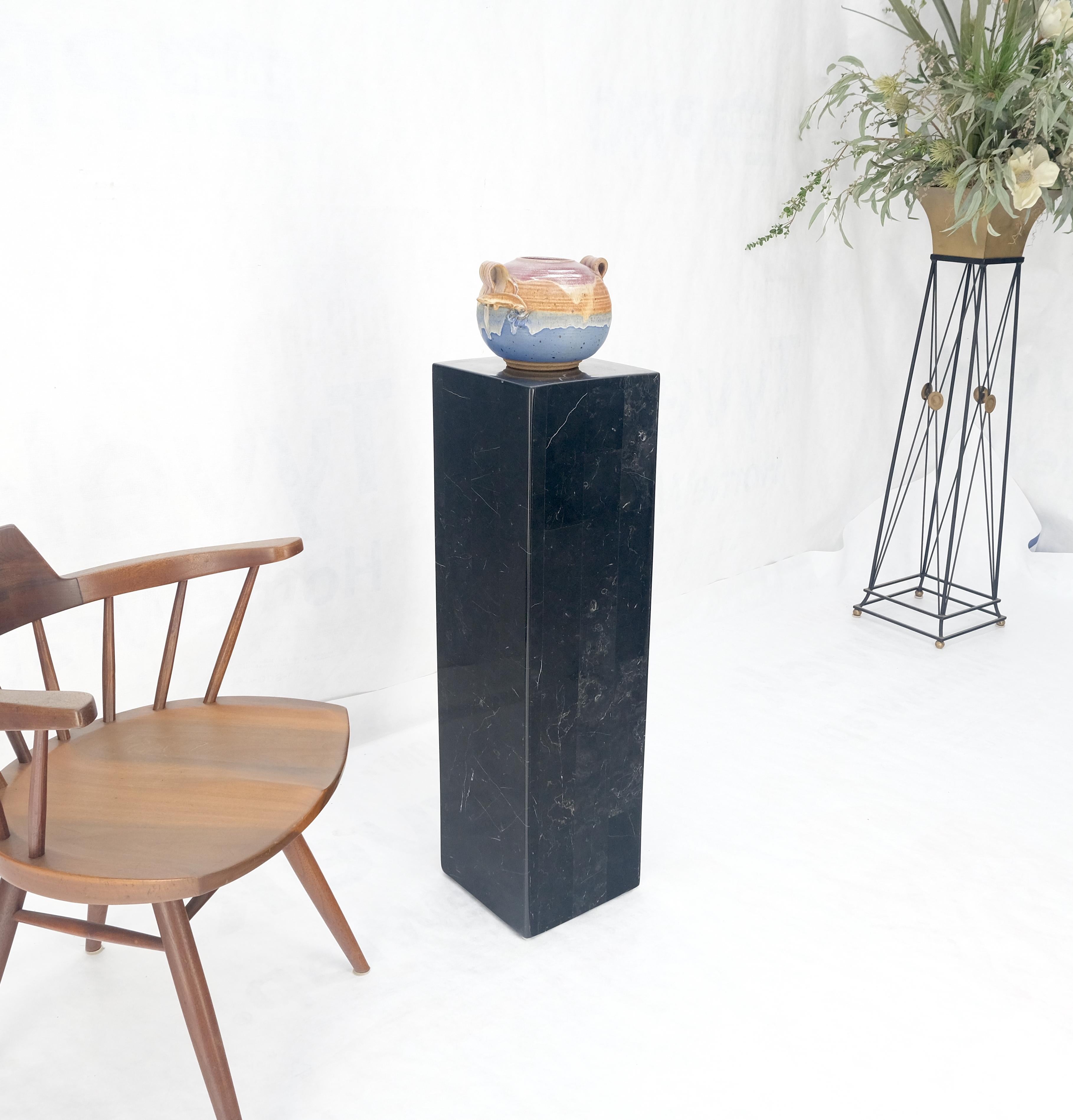 20th Century Tessellated Black Marble Square 36