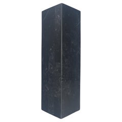 Tessellated Black Marble Square 36" Tall Tower Shape Pedesstal Stand Side Table