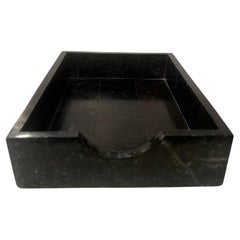 Vassoio da scrivania in pietra di marmo nero tassellato