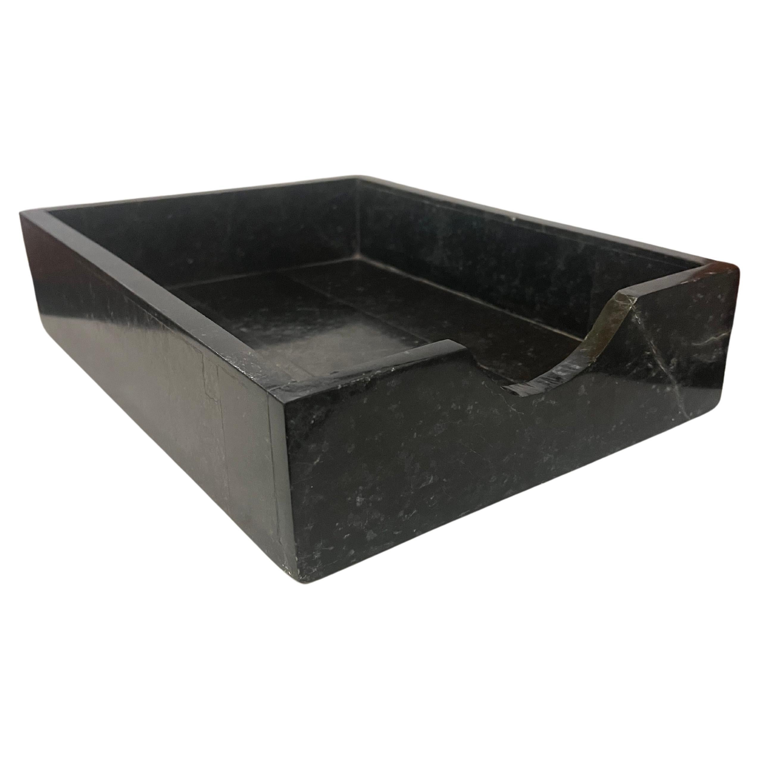 Mosaik-Schreibtischablage aus schwarzem Marmor und Stein (Philippinisch) im Angebot