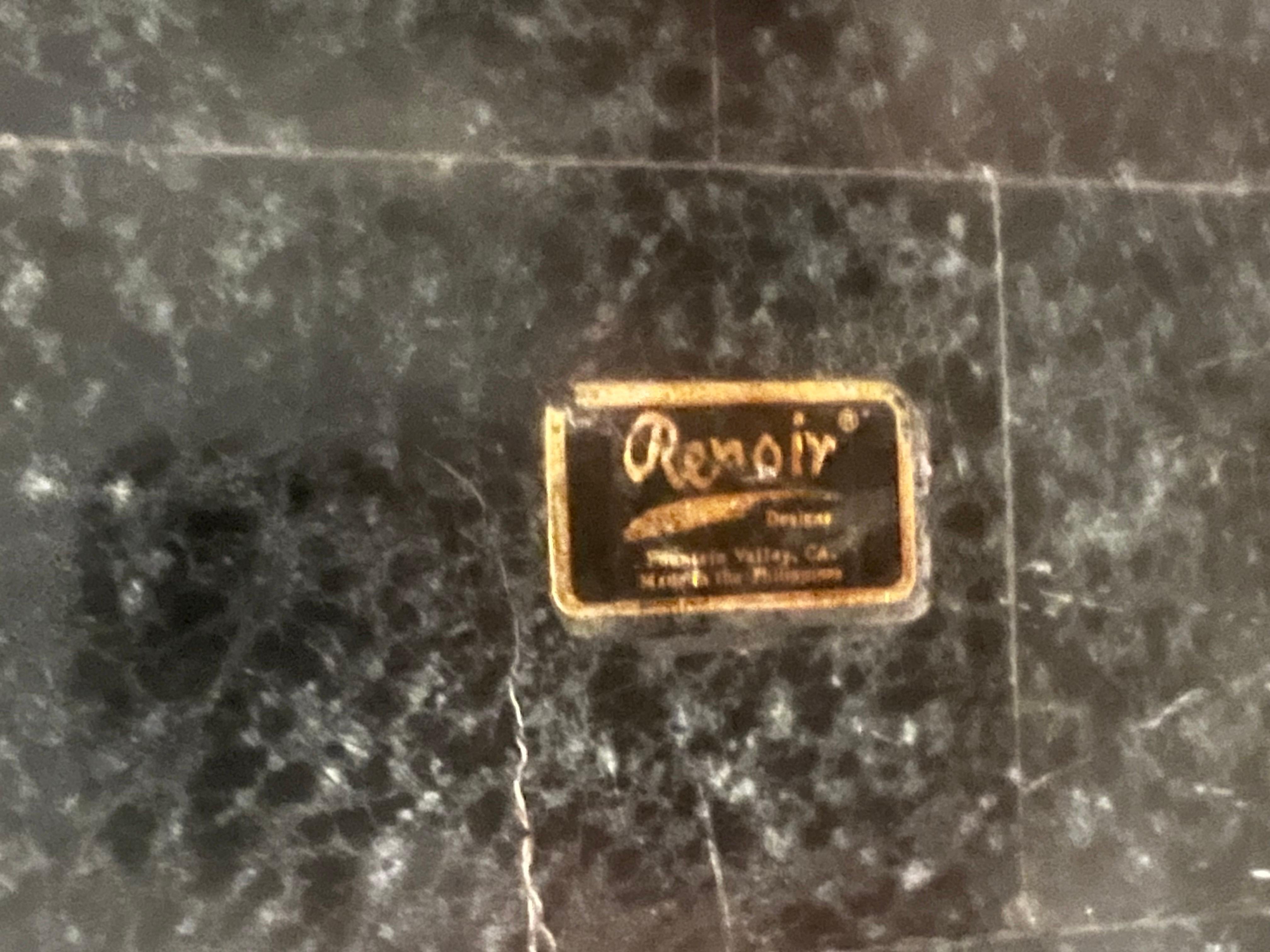 Mosaik-Schreibtischablage aus schwarzem Marmor und Stein im Zustand „Hervorragend“ im Angebot in San Diego, CA