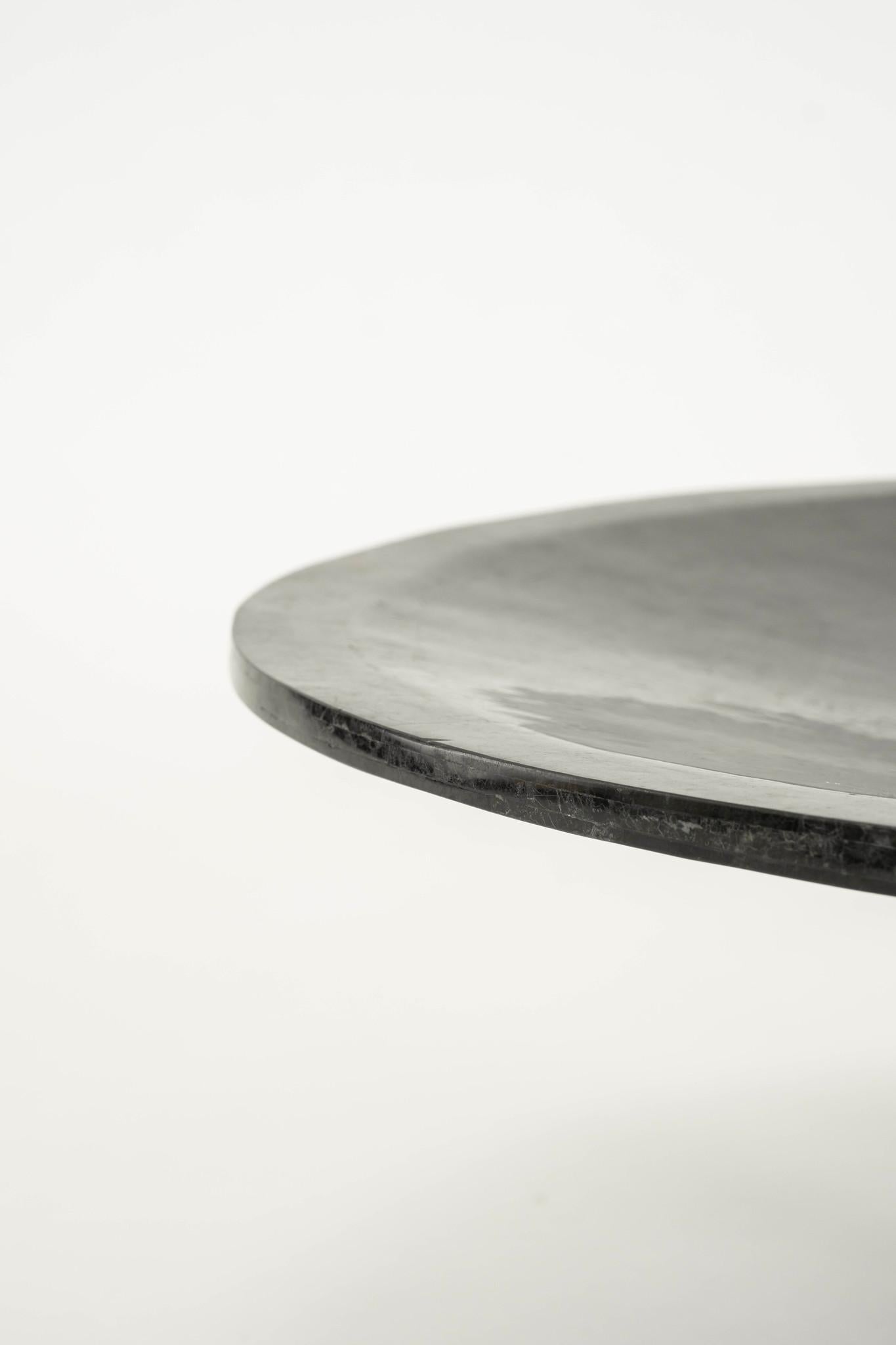 20th Century Tessellated Black Red Marble Brass Compote Bowl