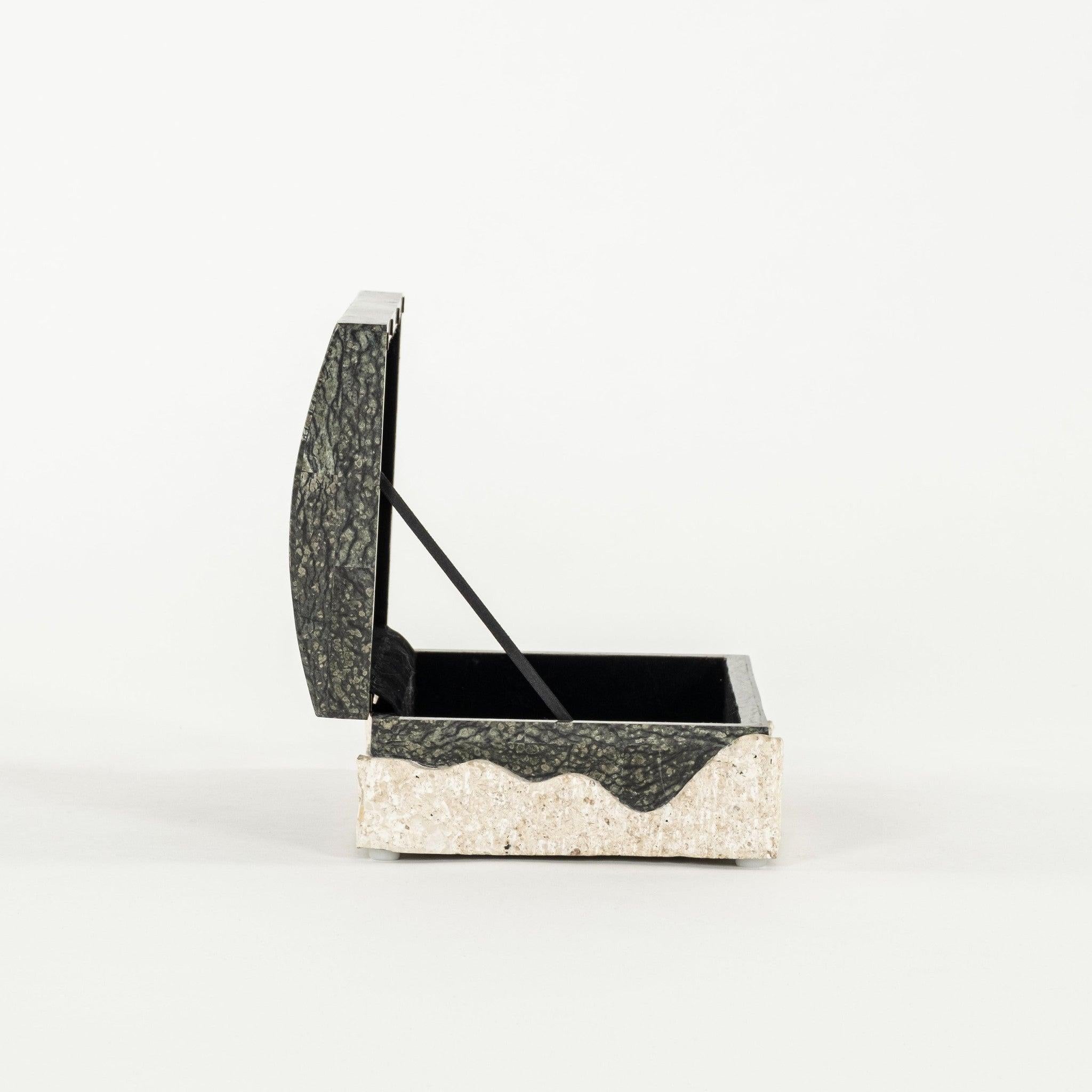 20th Century Tessellated Black Stone Box For Sale
