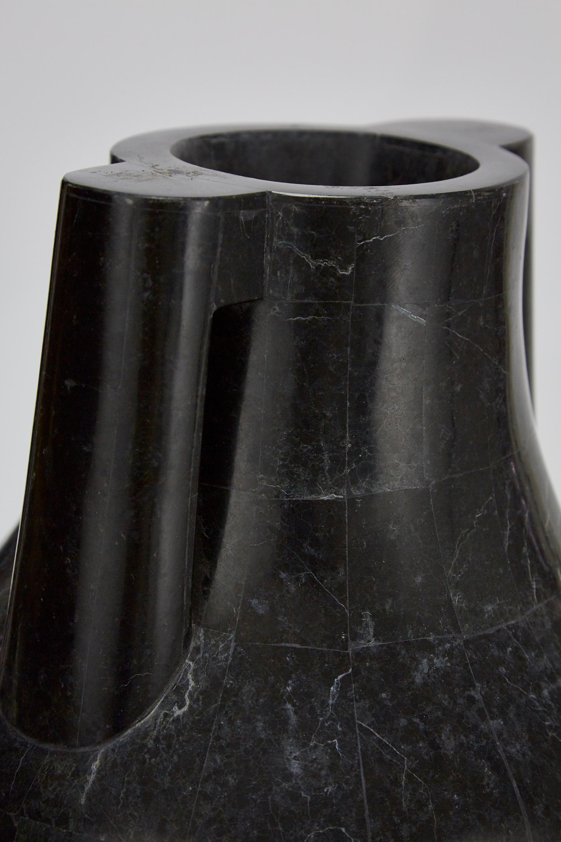 Tessellated Black Stone Mesopotamia Jug Vase, 1990s For Sale 6