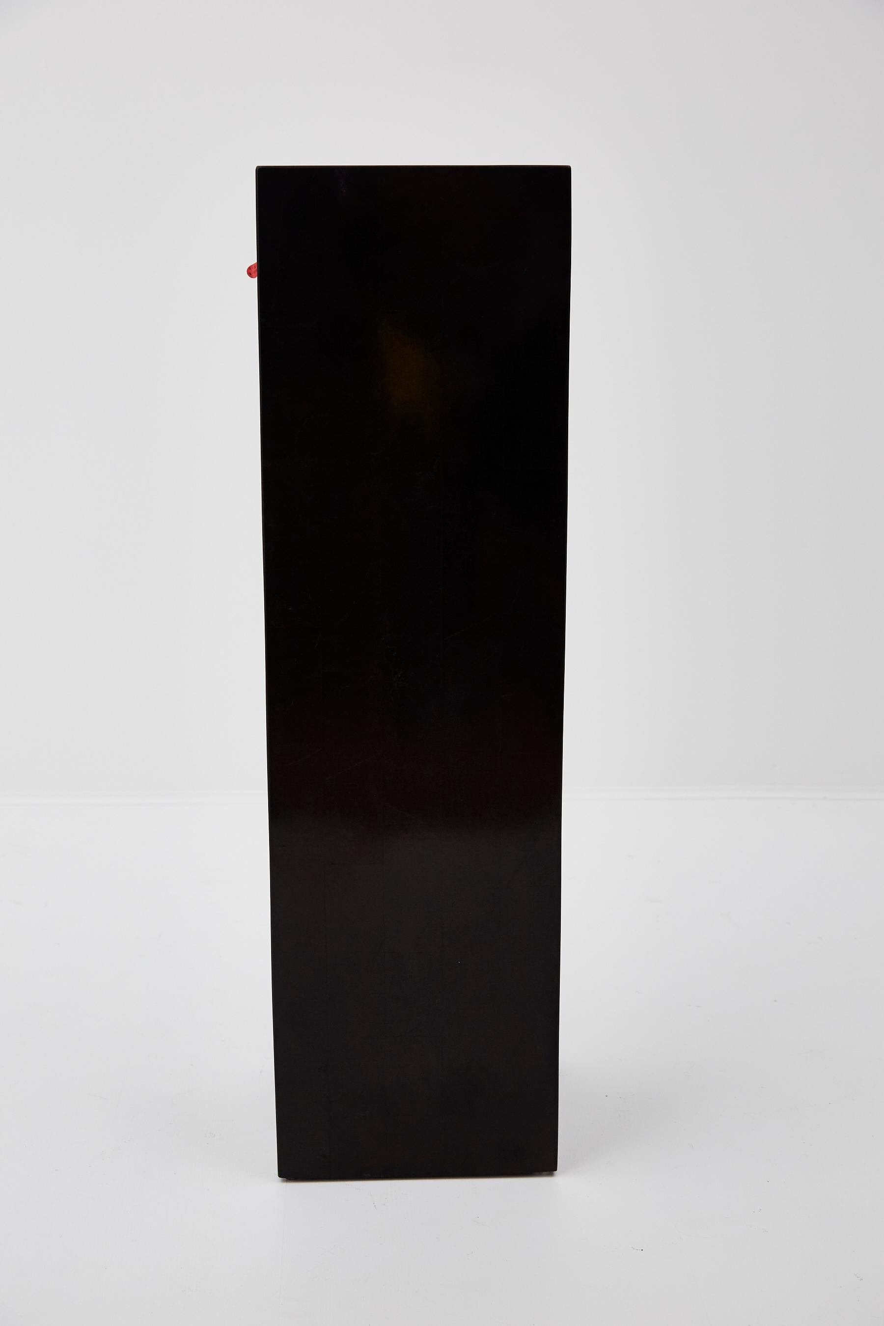 Minimalist Tessellated Black Stone Square Pedestal