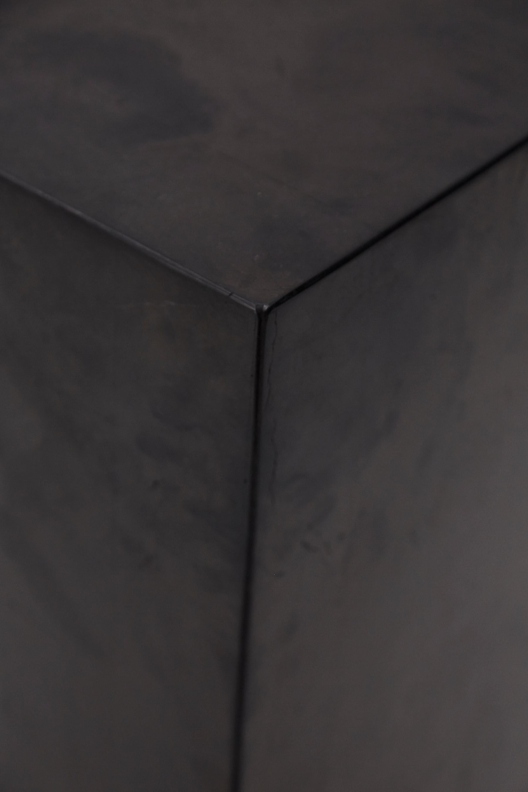 Minimalist Tessellated Black Stone Square Pedestal