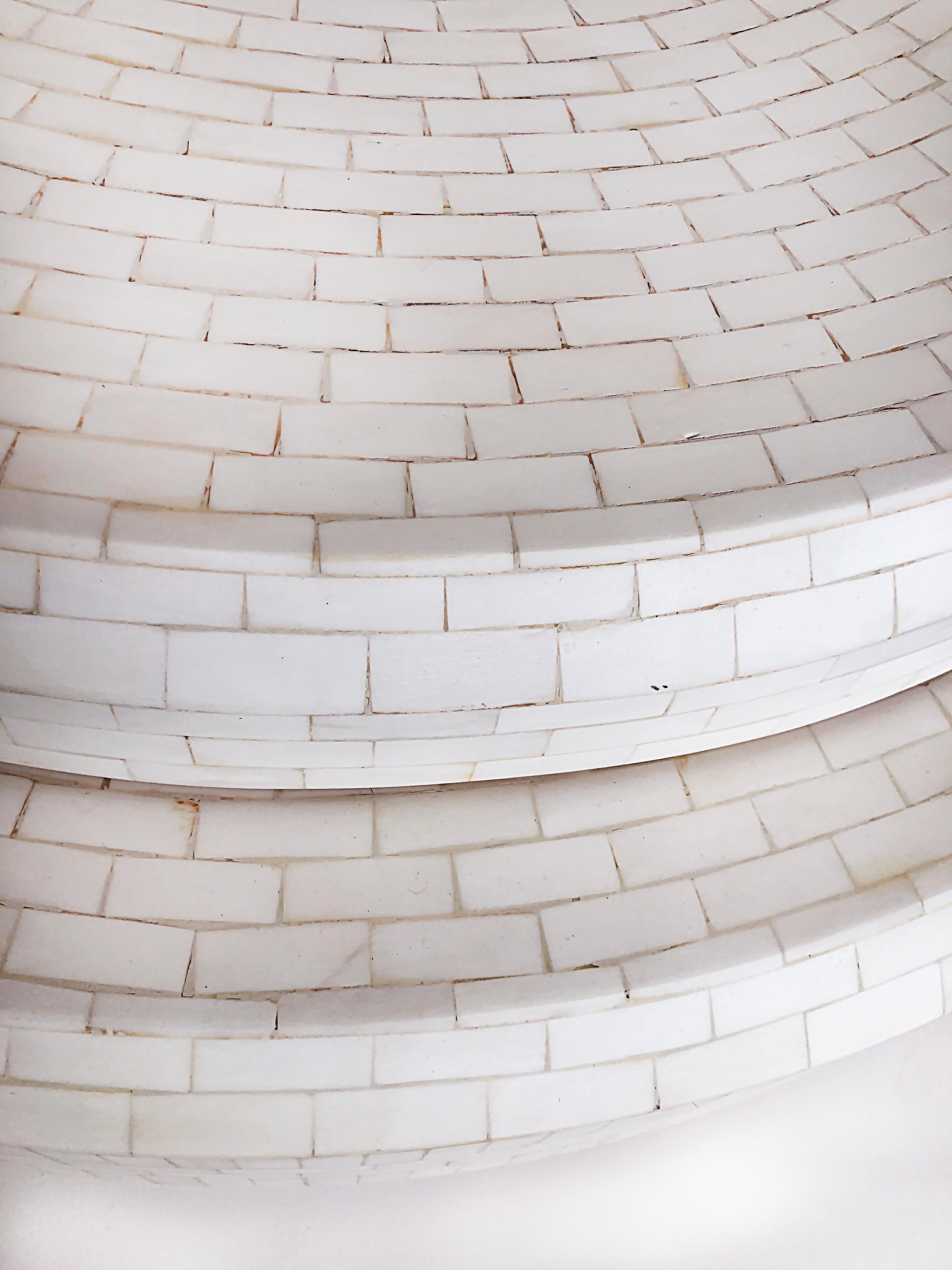 Tessellated Bone 2-Tiered Rotating Coffee Table in the Manner of Karl Springer 1