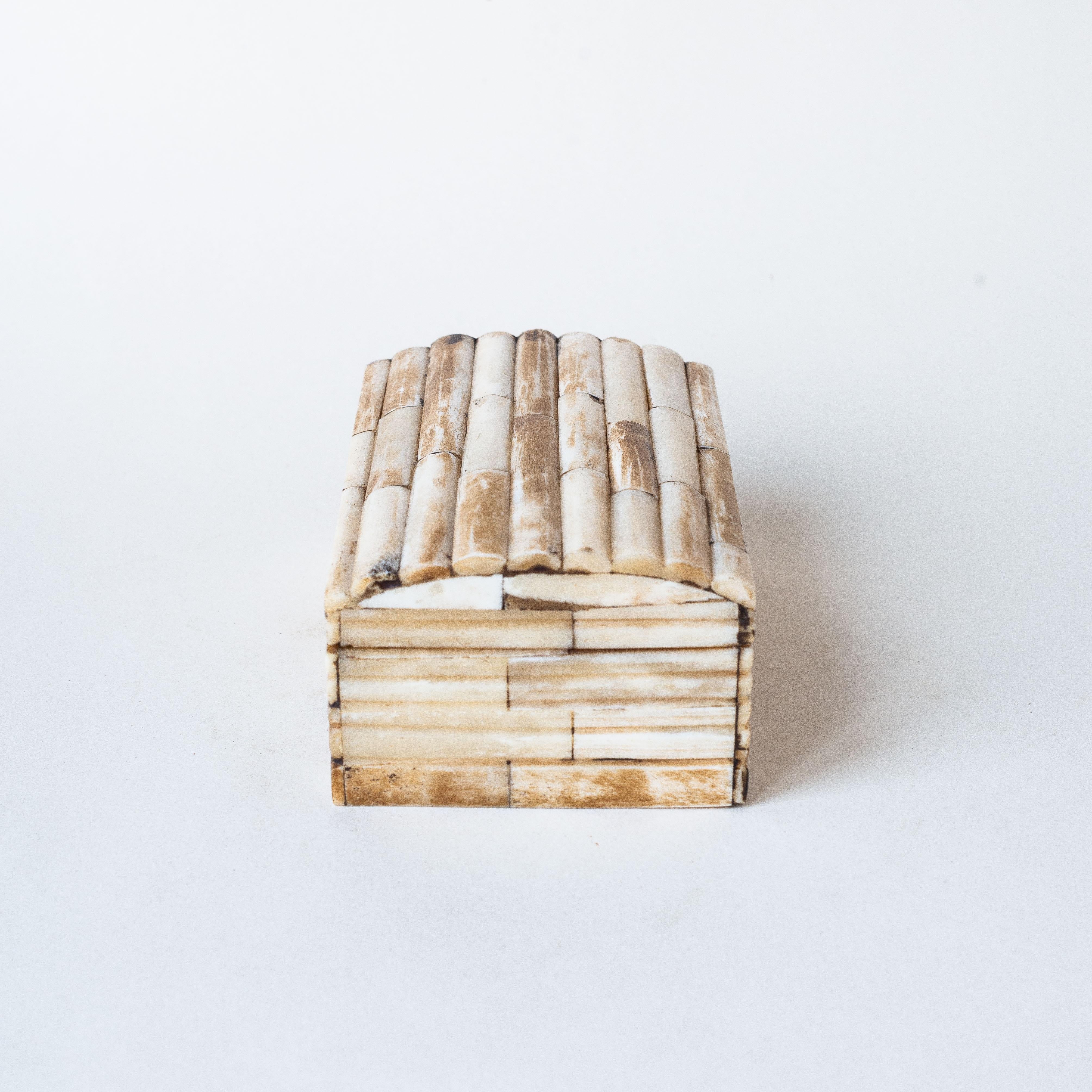 Tessellated Bone and Wood Box 1970s 3