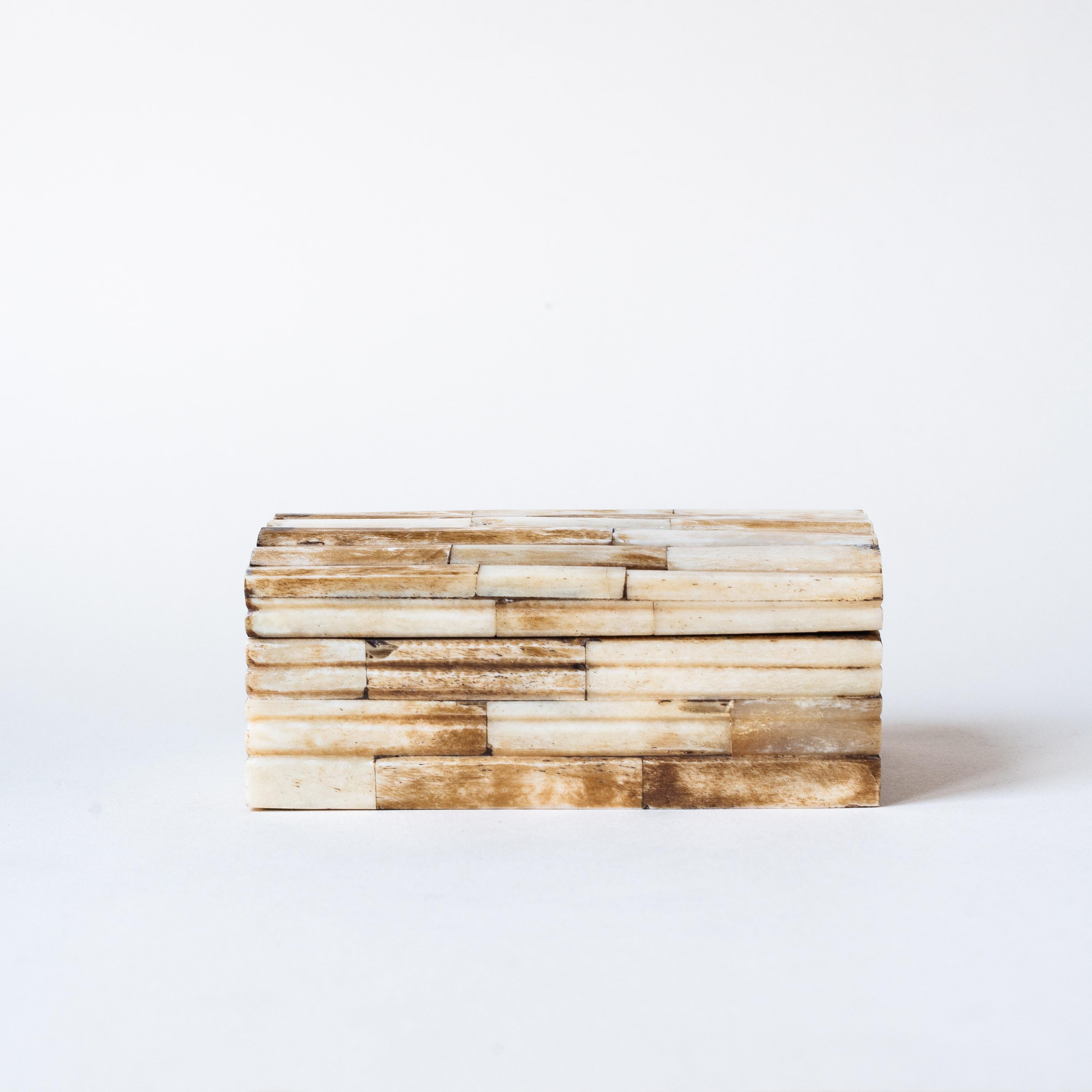 Tessellated Bone and Wood Box 1970s 4