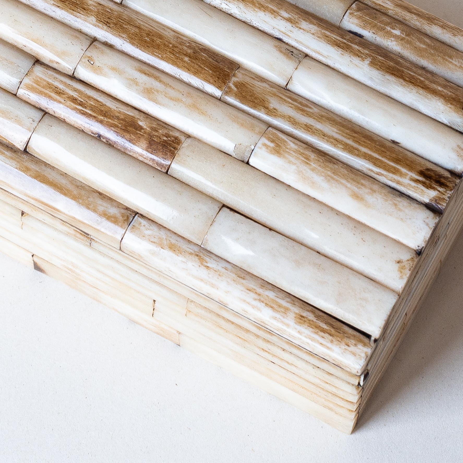 Tessellated Bone and Wood Box 1970s 8