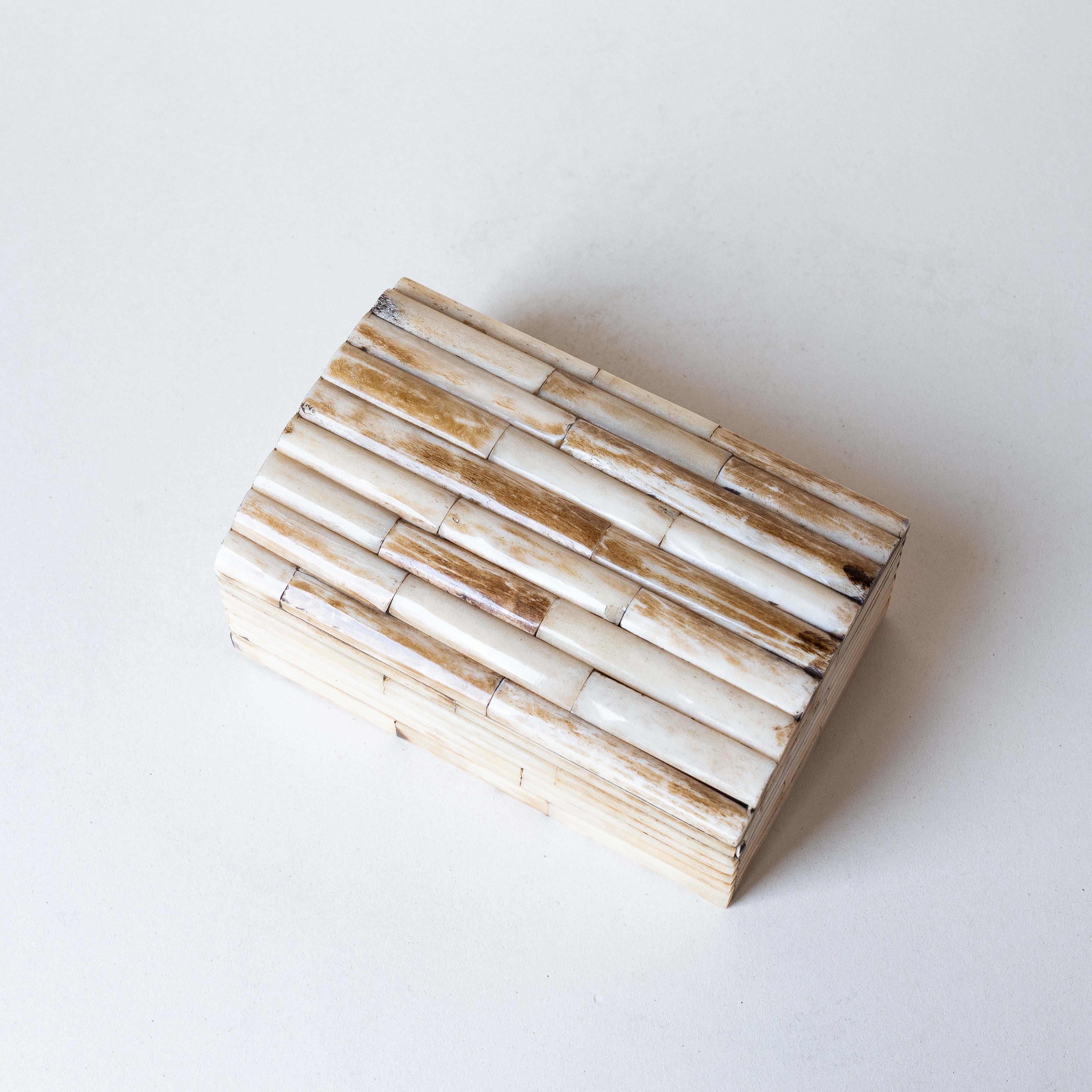 20th Century Tessellated Bone and Wood Box 1970s