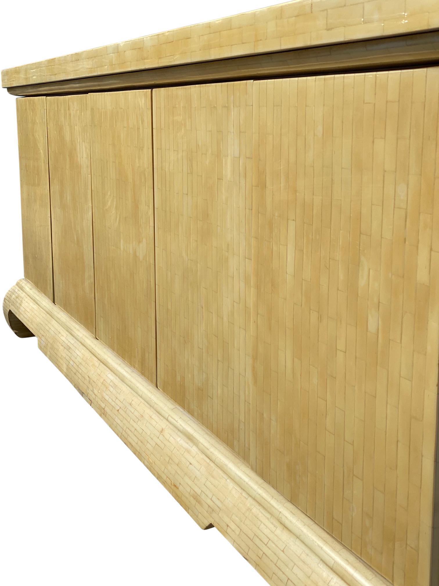 Tessellated Bone Cabinet Credenza Cabinet Sideboard For Sale 3