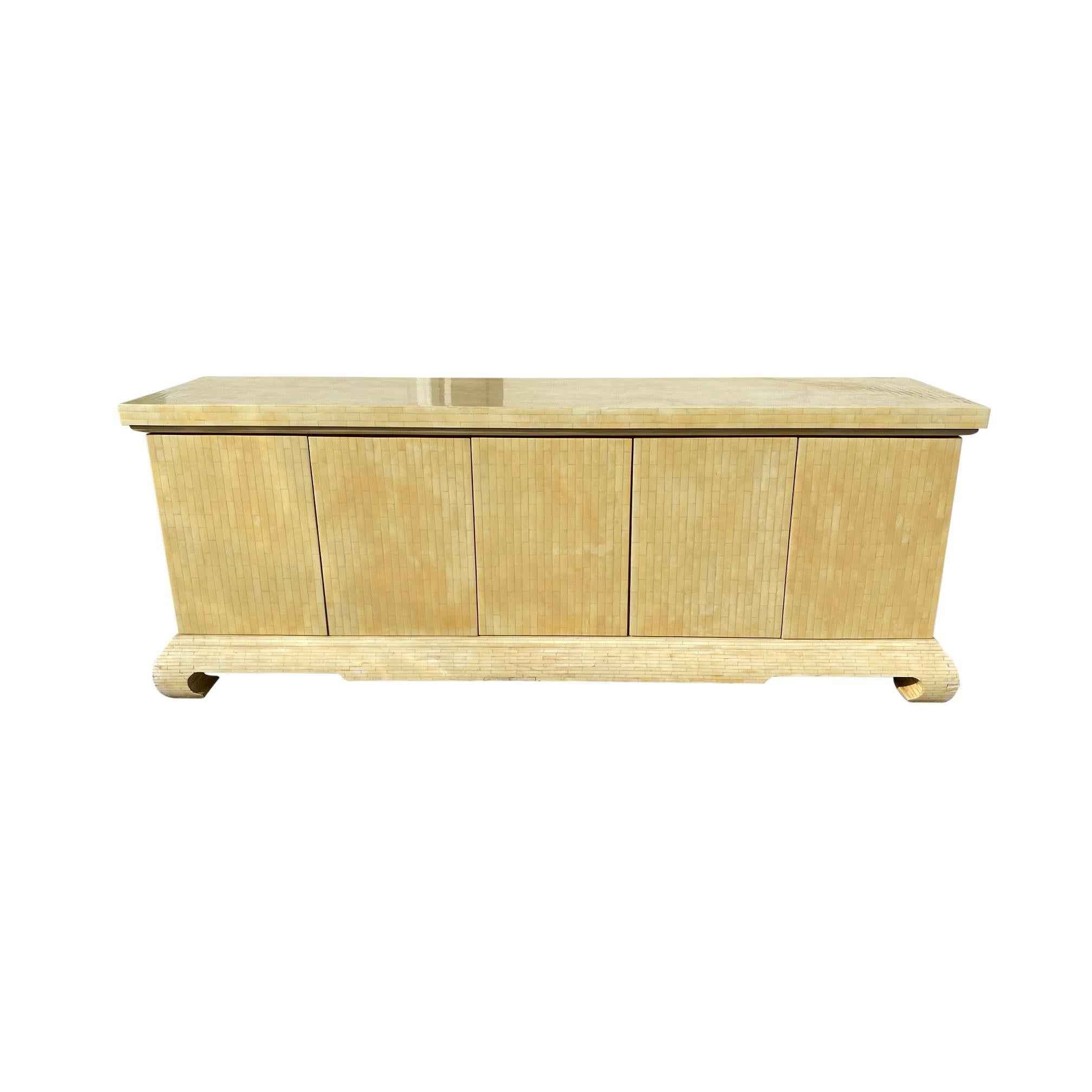 Tessellated Bone Cabinet Credenza Cabinet Sideboard For Sale