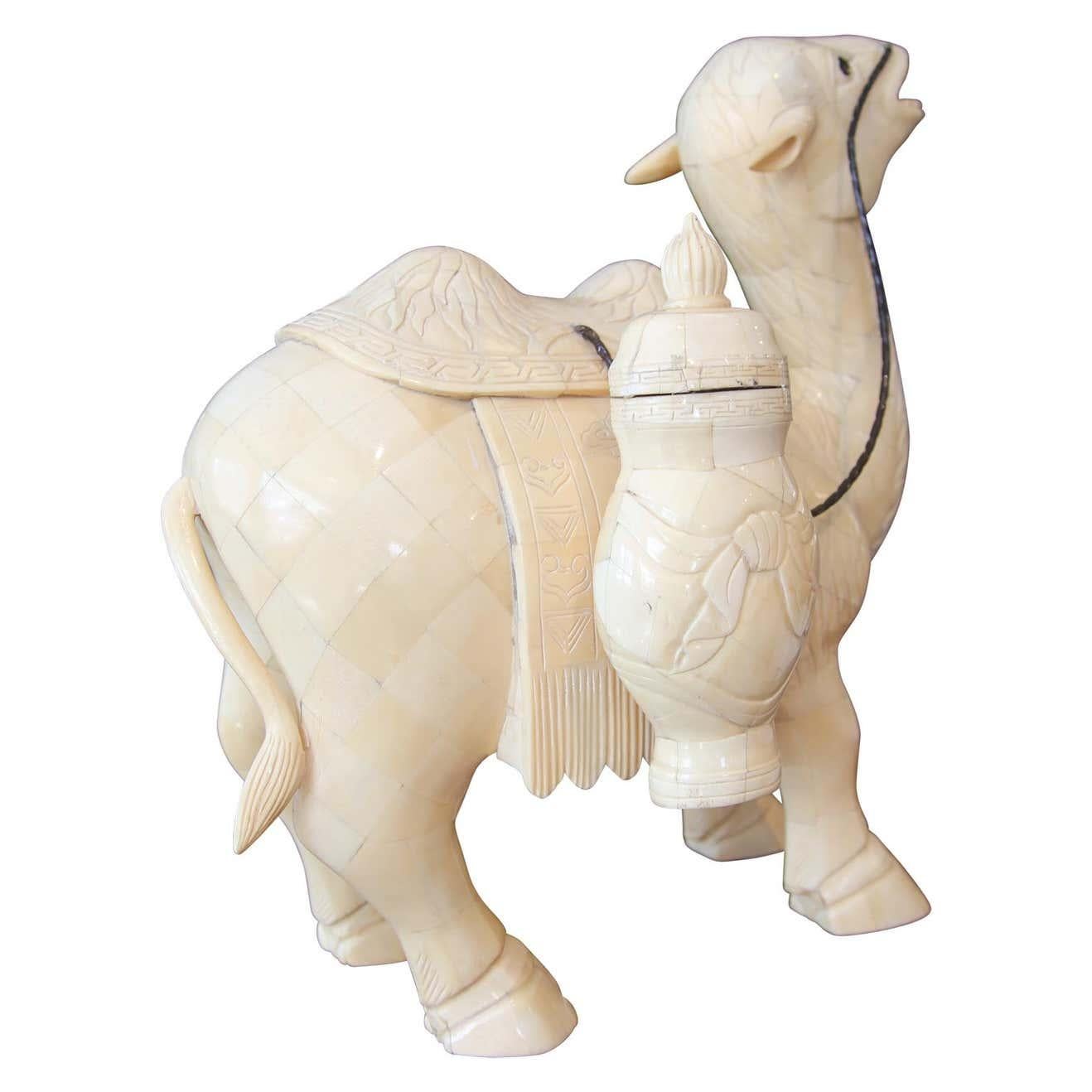 Modern Tessellated Bone Camel Sculpture