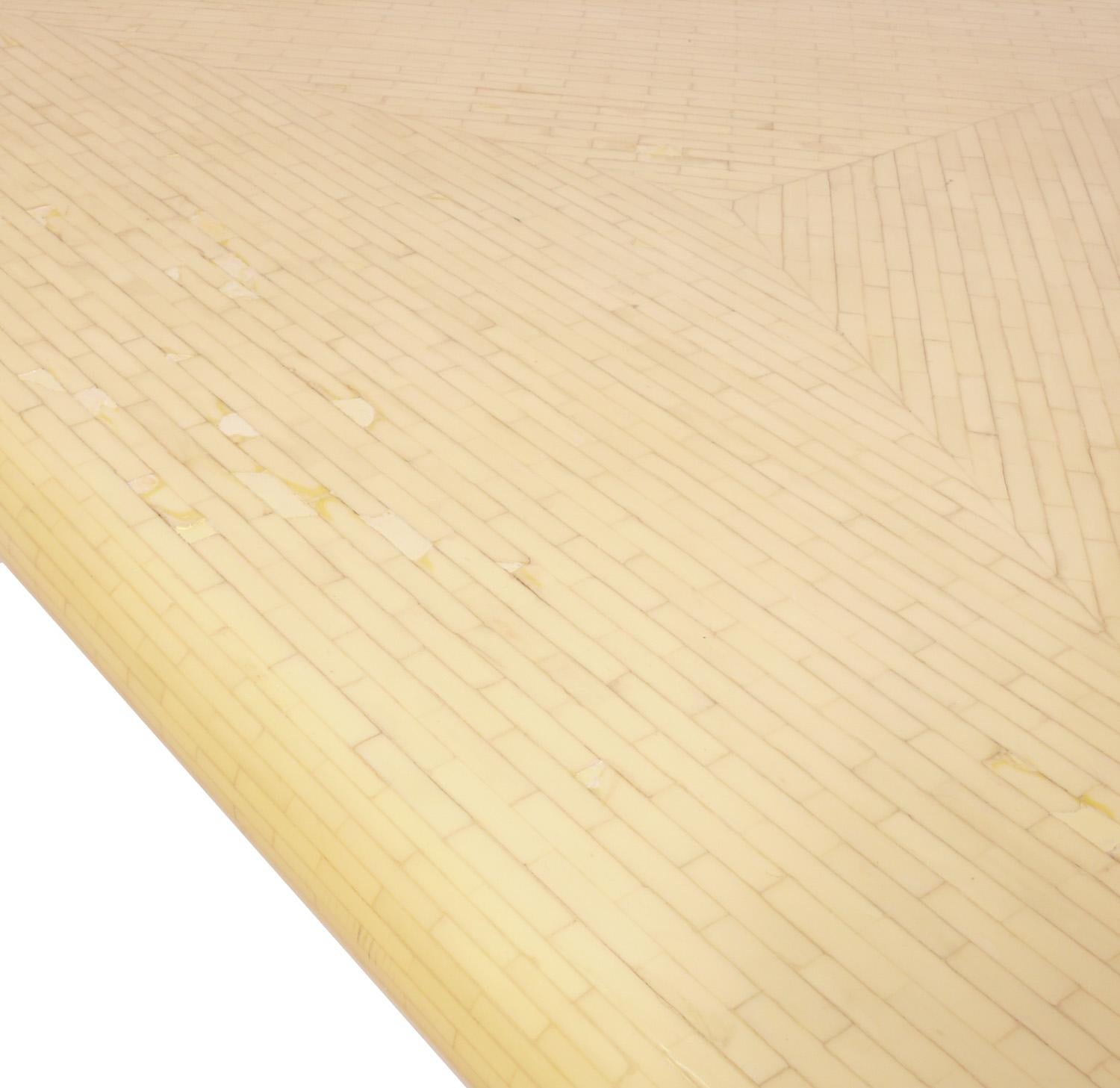 Lacquered Tessellated Bone Coffee Table in the Manner of Karl Springer