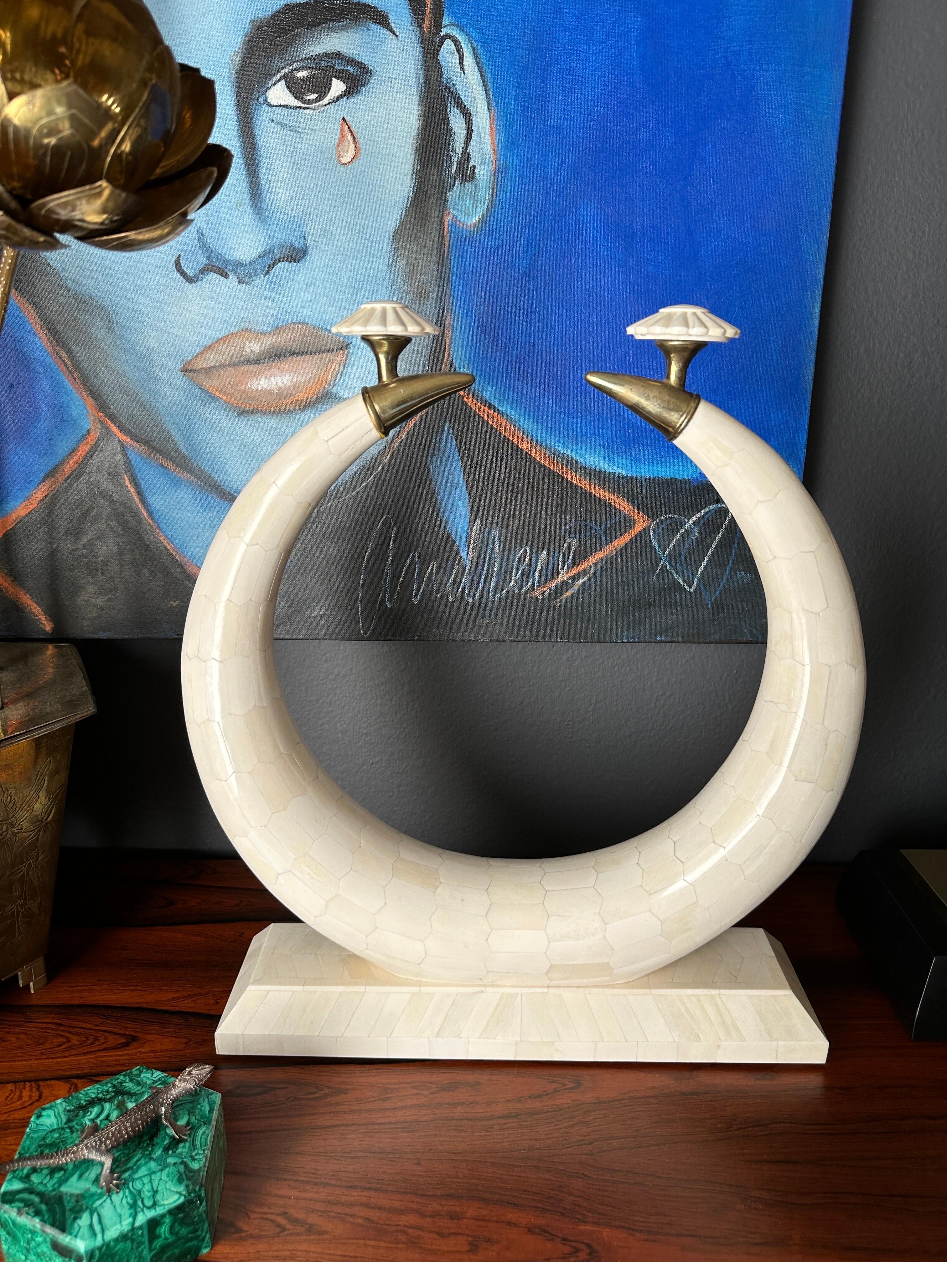 Tessellated Bone Faux Tusks For Sale 4