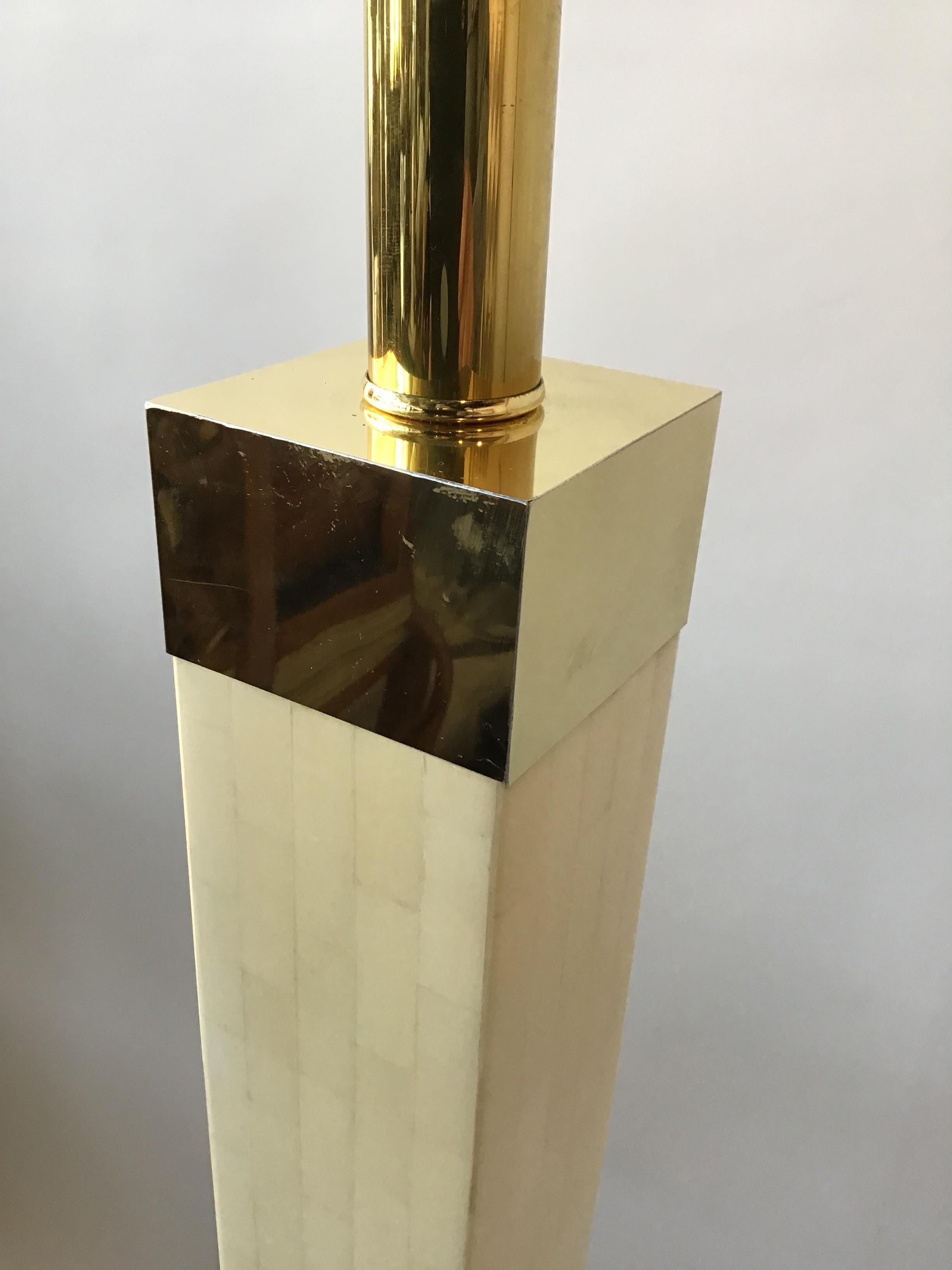 Tessellated Bone Floor Lamp by Jimeco In Good Condition In Tarrytown, NY