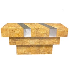 Tessellated Burlwood & Mirror Bar with Secret Compartment