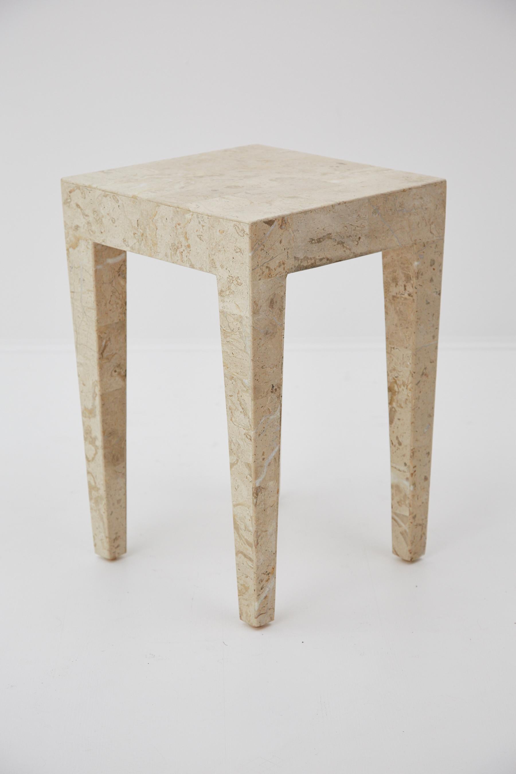 Post-Modern Tessellated Cantor Stone Cube Side Table, 1990s
