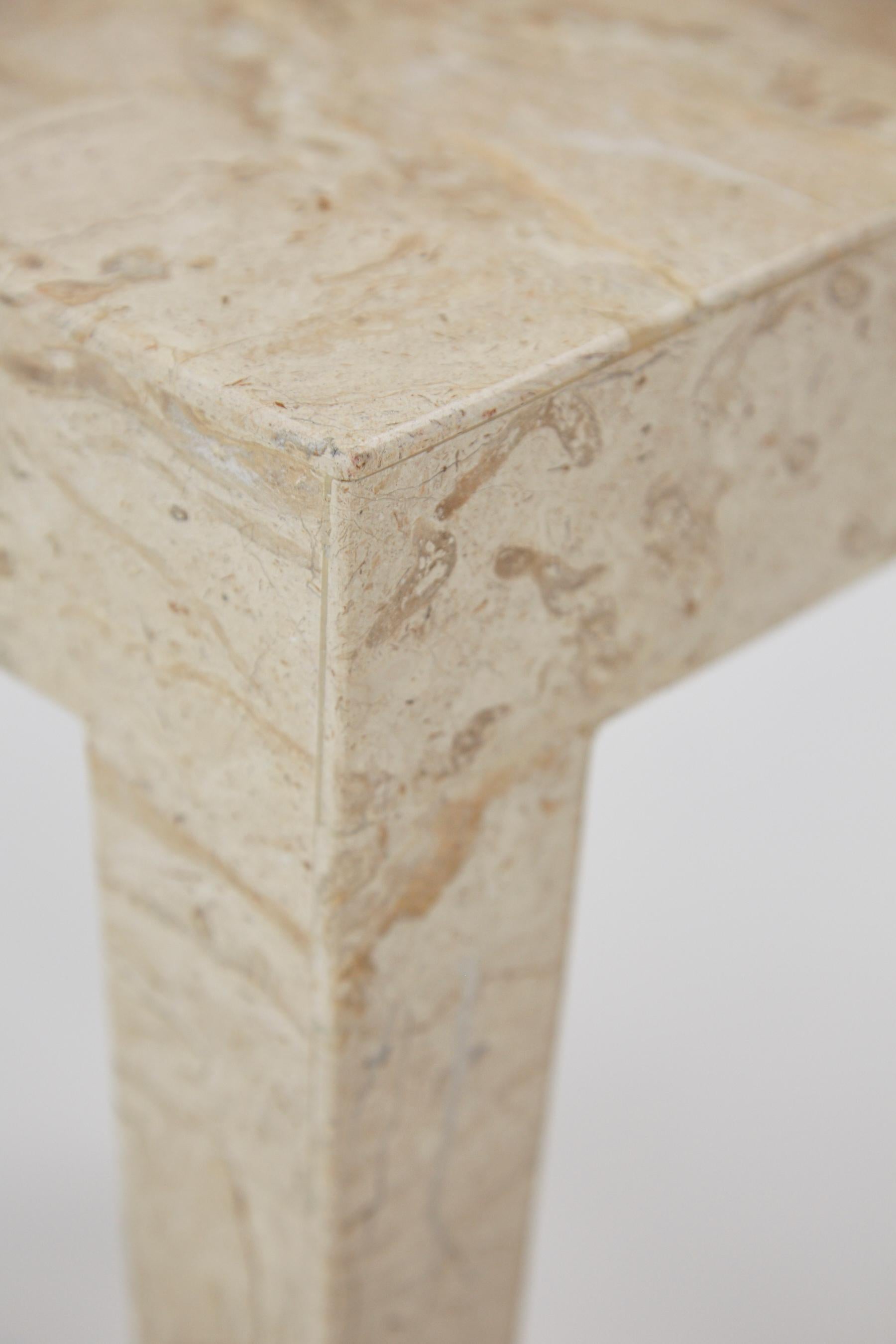 Fiberglass Tessellated Cantor Stone Cube Side Table, 1990s