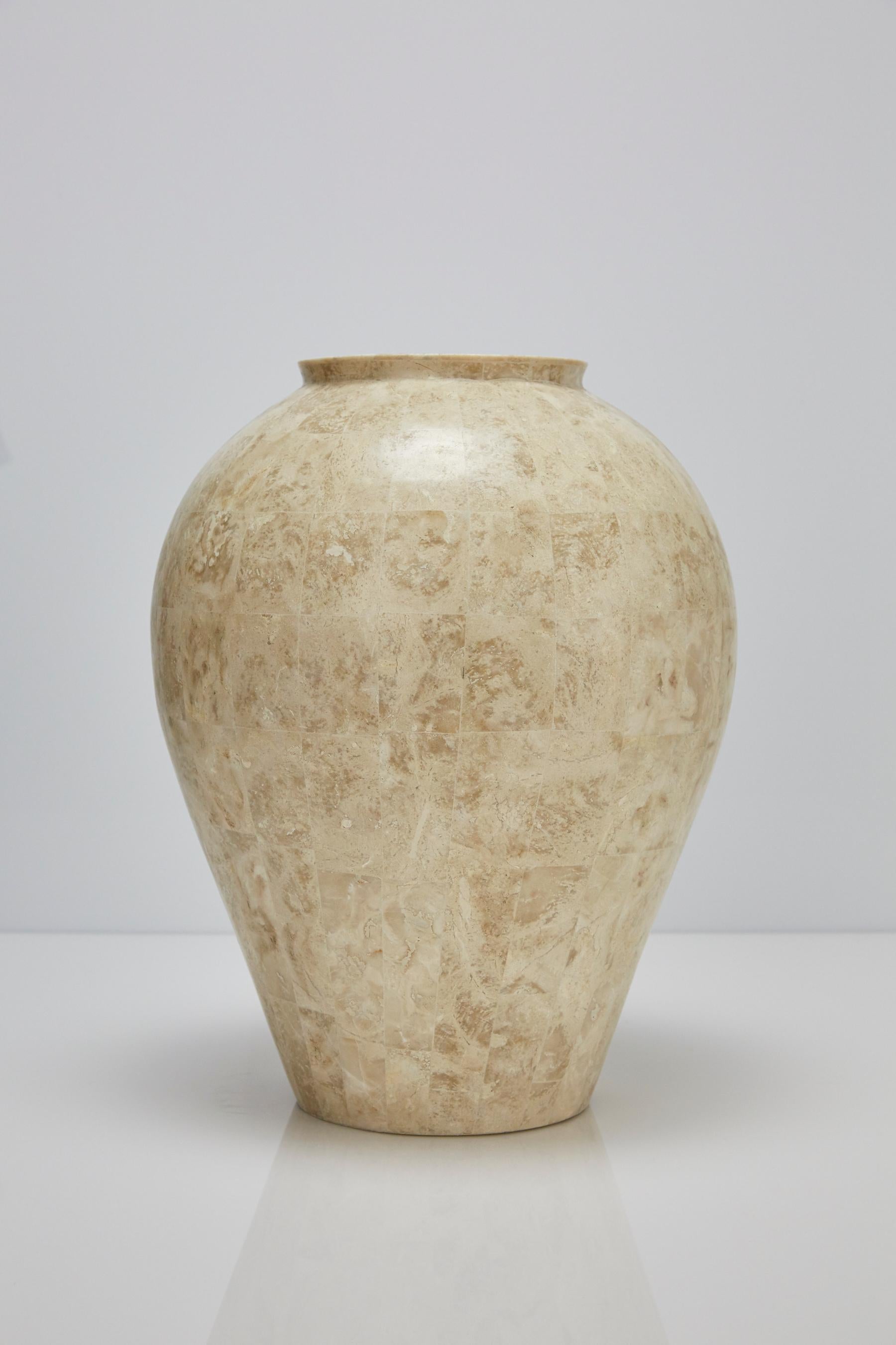 Post-Modern Tessellated Cantor Stone Mango Jar, 1990s For Sale