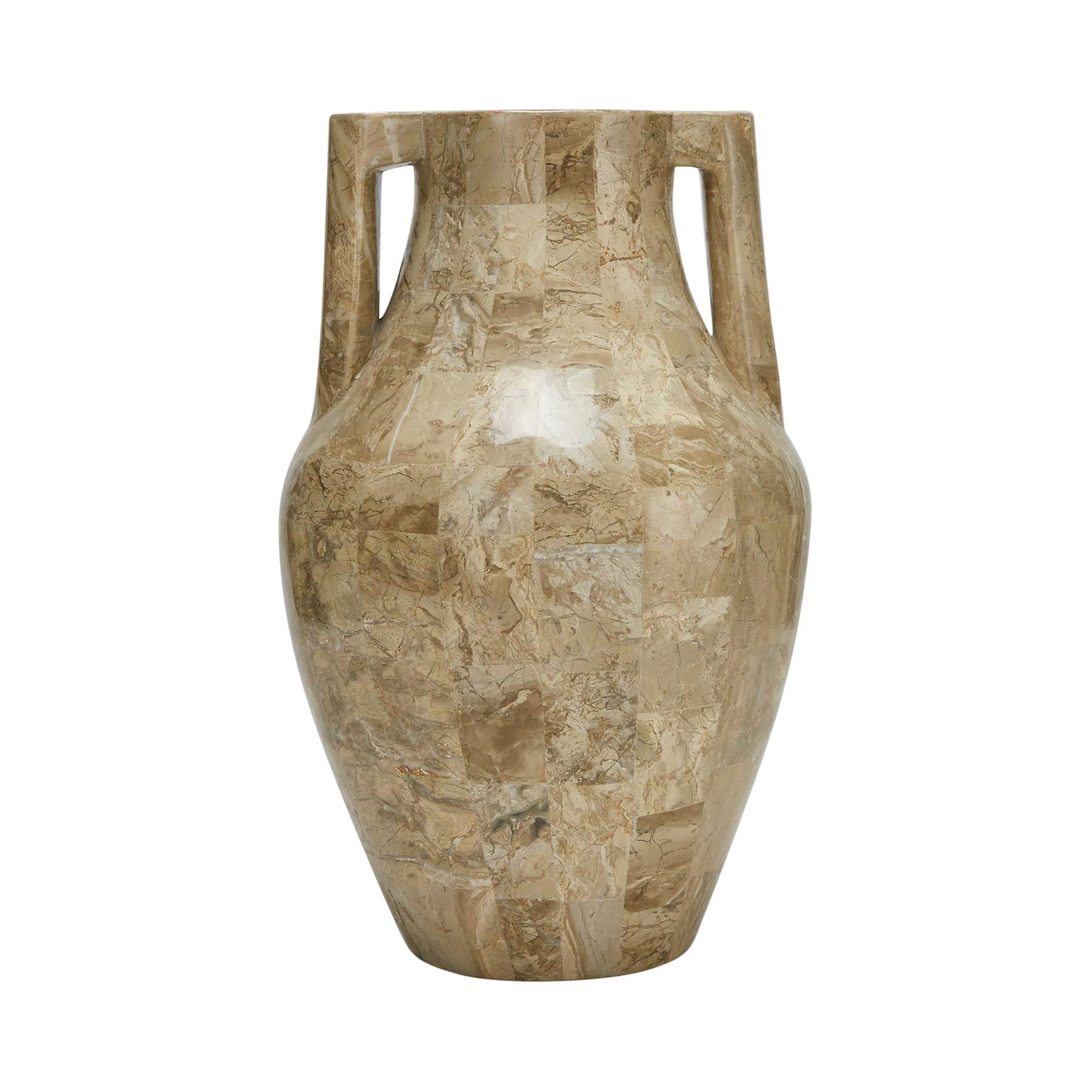 Tessellated Cantor Stone Mesopotamia Jug Vase, 1990s For Sale