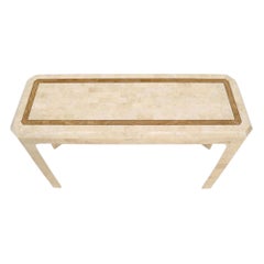 Tessellated Fossil Console Sofa Table attributed to Maitland Smith