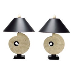 Tessellated Fossil Stone Table Lamps by Robert Marcius for Kinder Harris