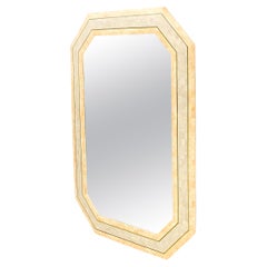 Tessellated Frame Octagonal Rectangle Shape Brass Inlay Wall Mirror Mint!