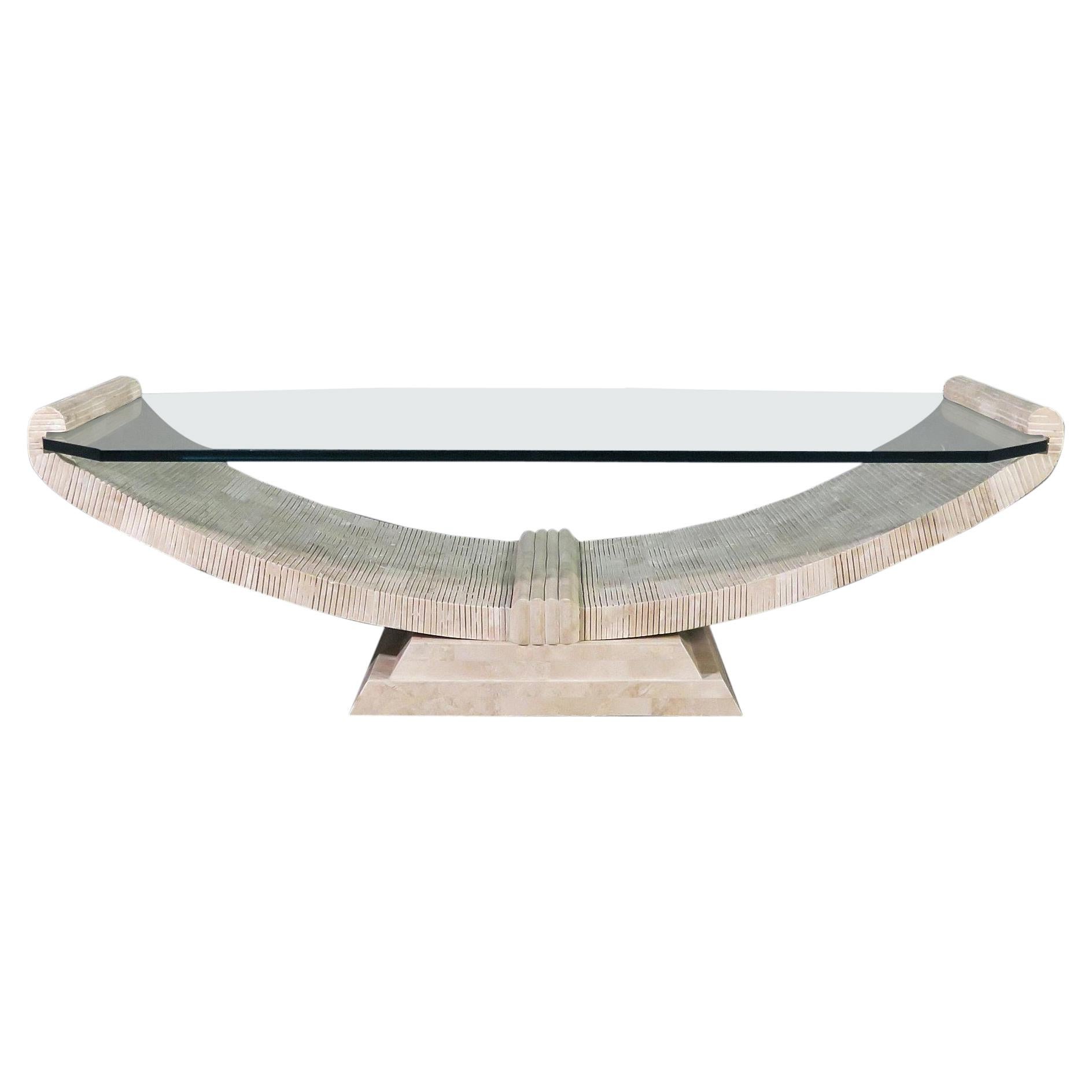 Tessellated Glass-Topped Coffee Table For Sale