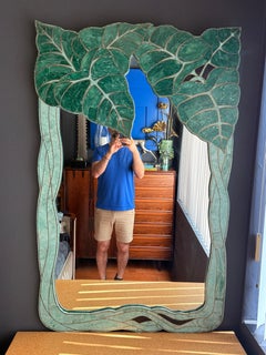 Tessellated Green Stone and Jade Wall Mirror in The Manner of Maitland Smith