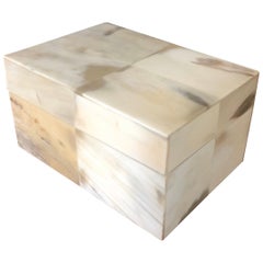Box aus Horn und Zedernholz mit Mosaik