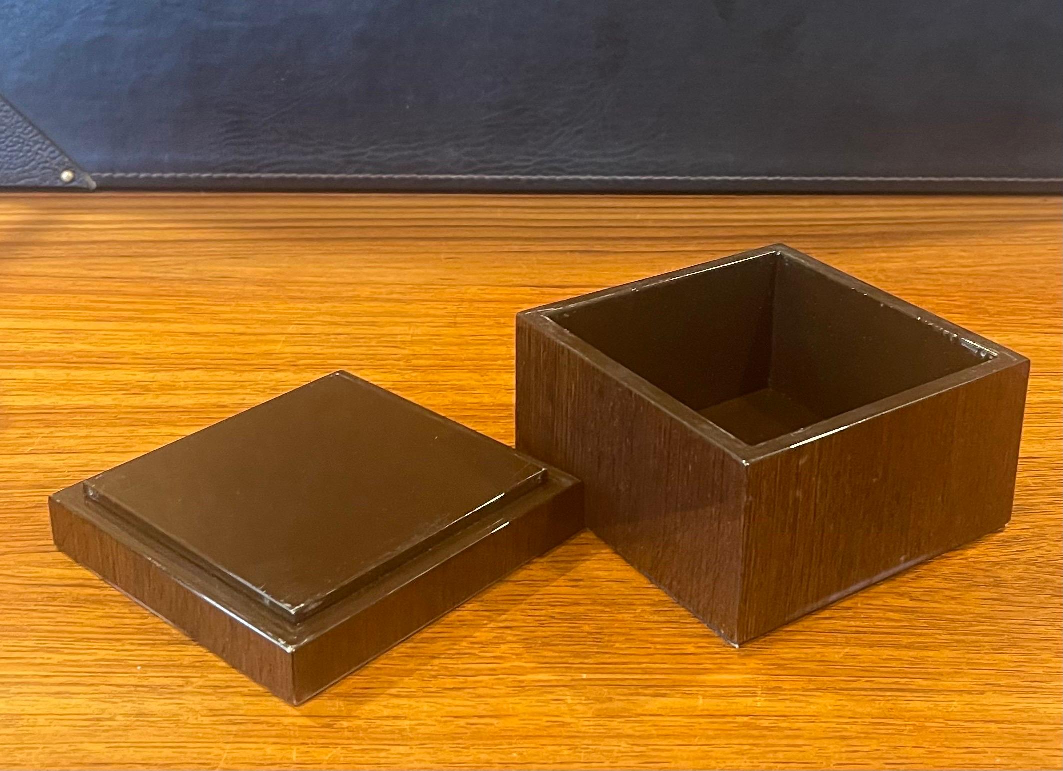20th Century Tessellated Horn and Wood Veneer Trinket Box in the Style of R & Y Augousti For Sale