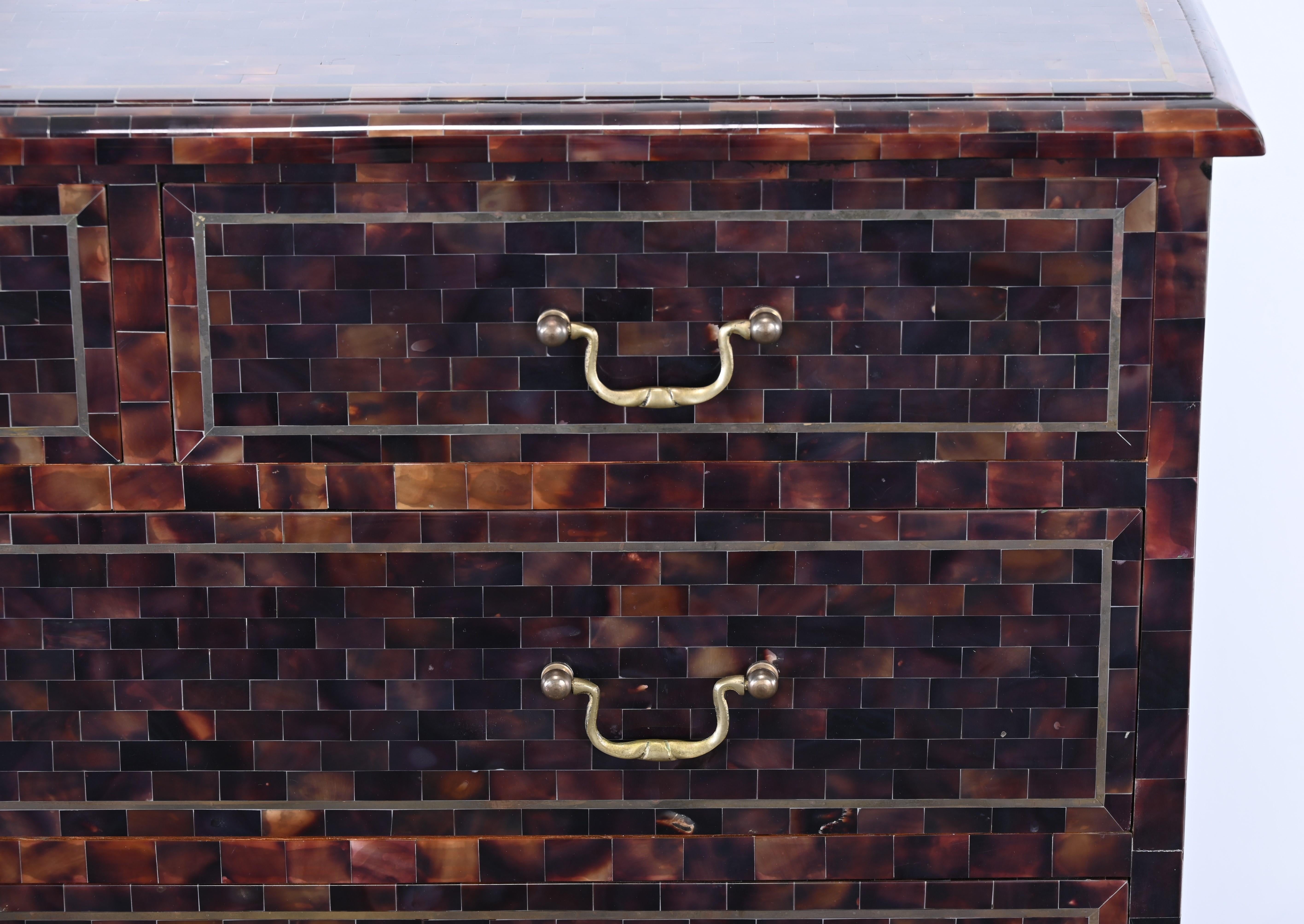 Unknown Tessellated Horn Chest of Drawers by Maitland Smith
