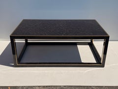 Tessellated Horn Coffee Table with Brass Trim, Vintage Style, 1990s