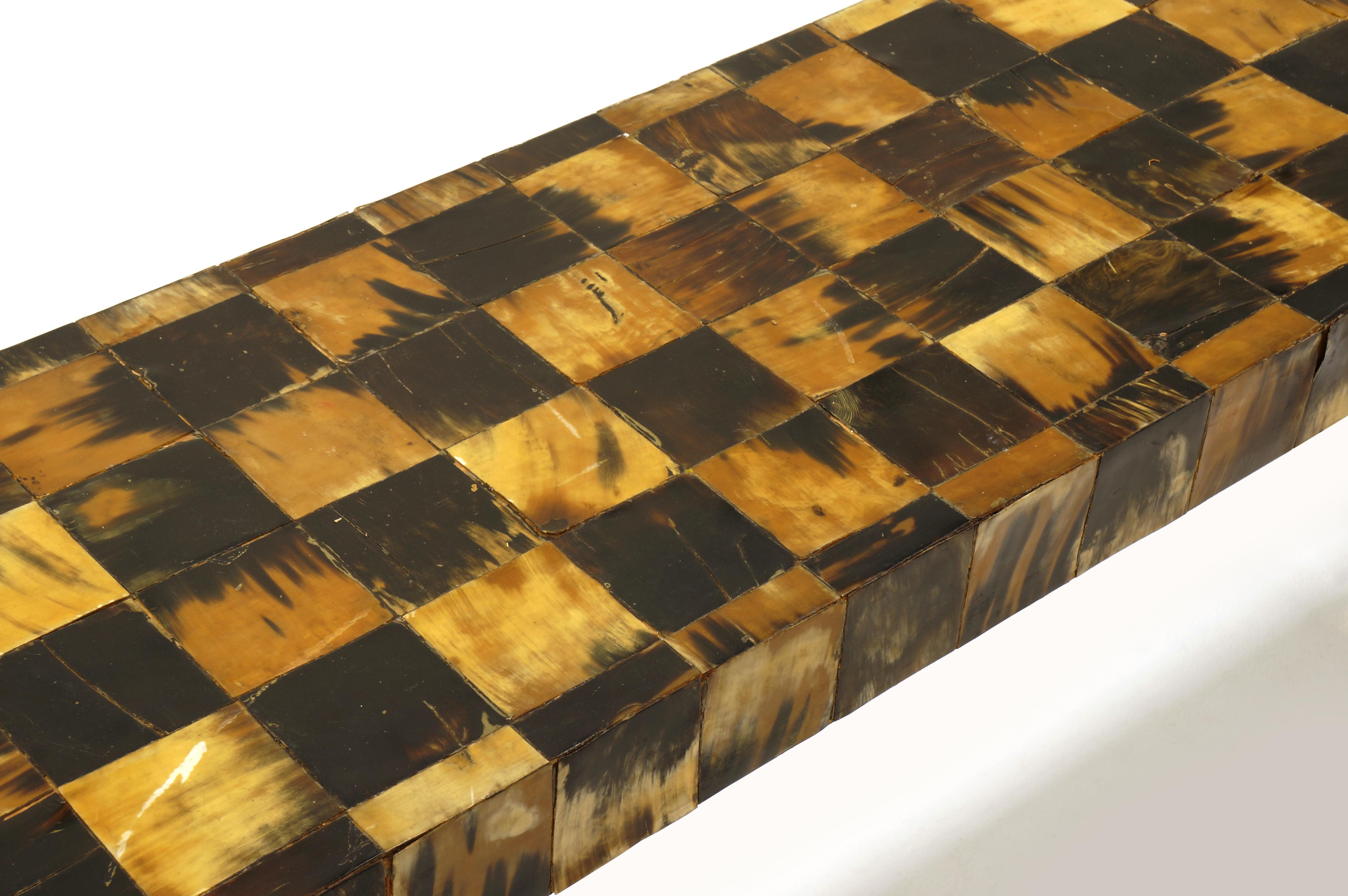 Hollywood Regency Tessellated Horn Console / Sofa Table by William Piedrahita for Thomas Britt