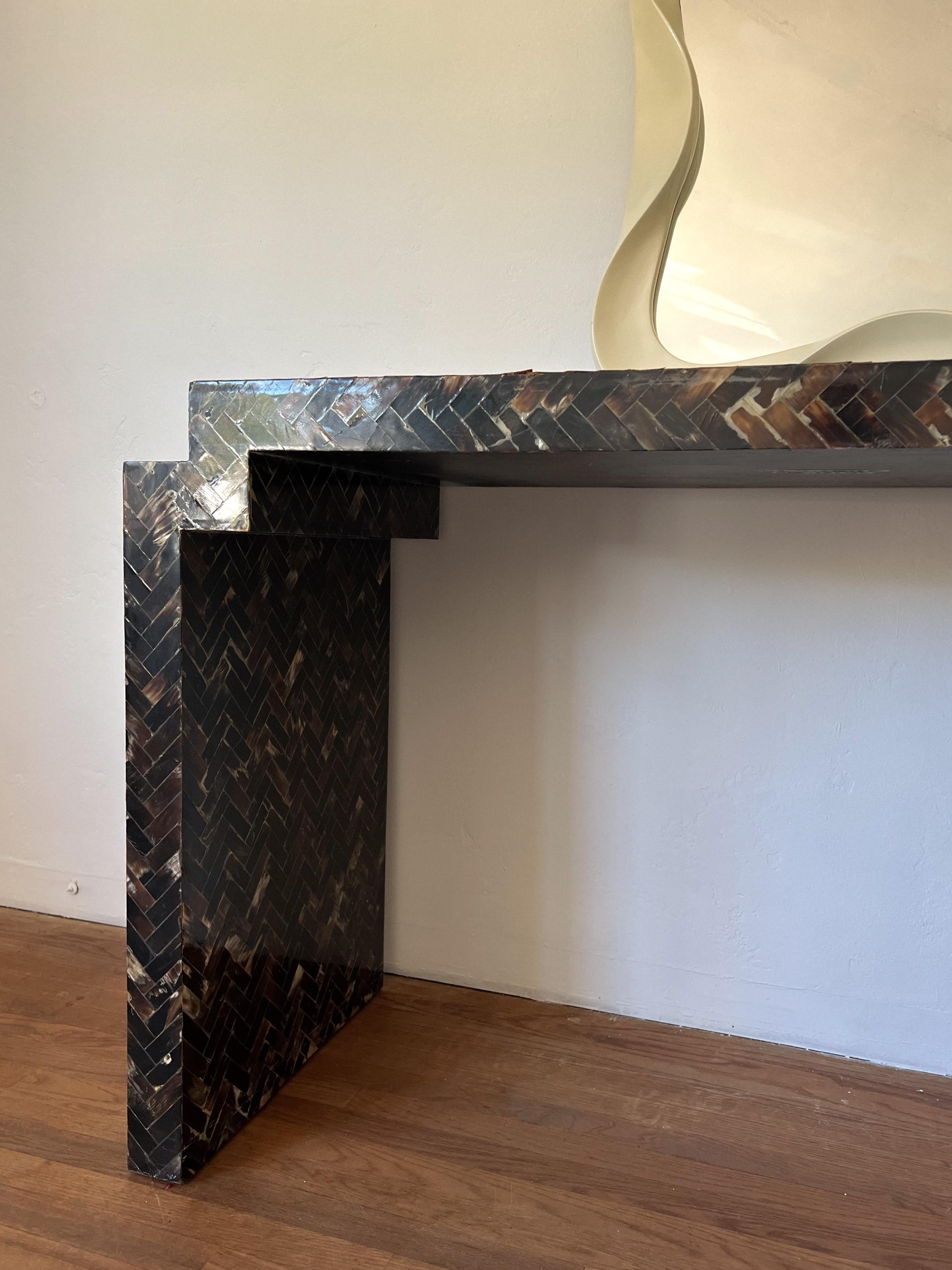 Tessellated Horn Console Table in the Style of Enrique Garcel 3
