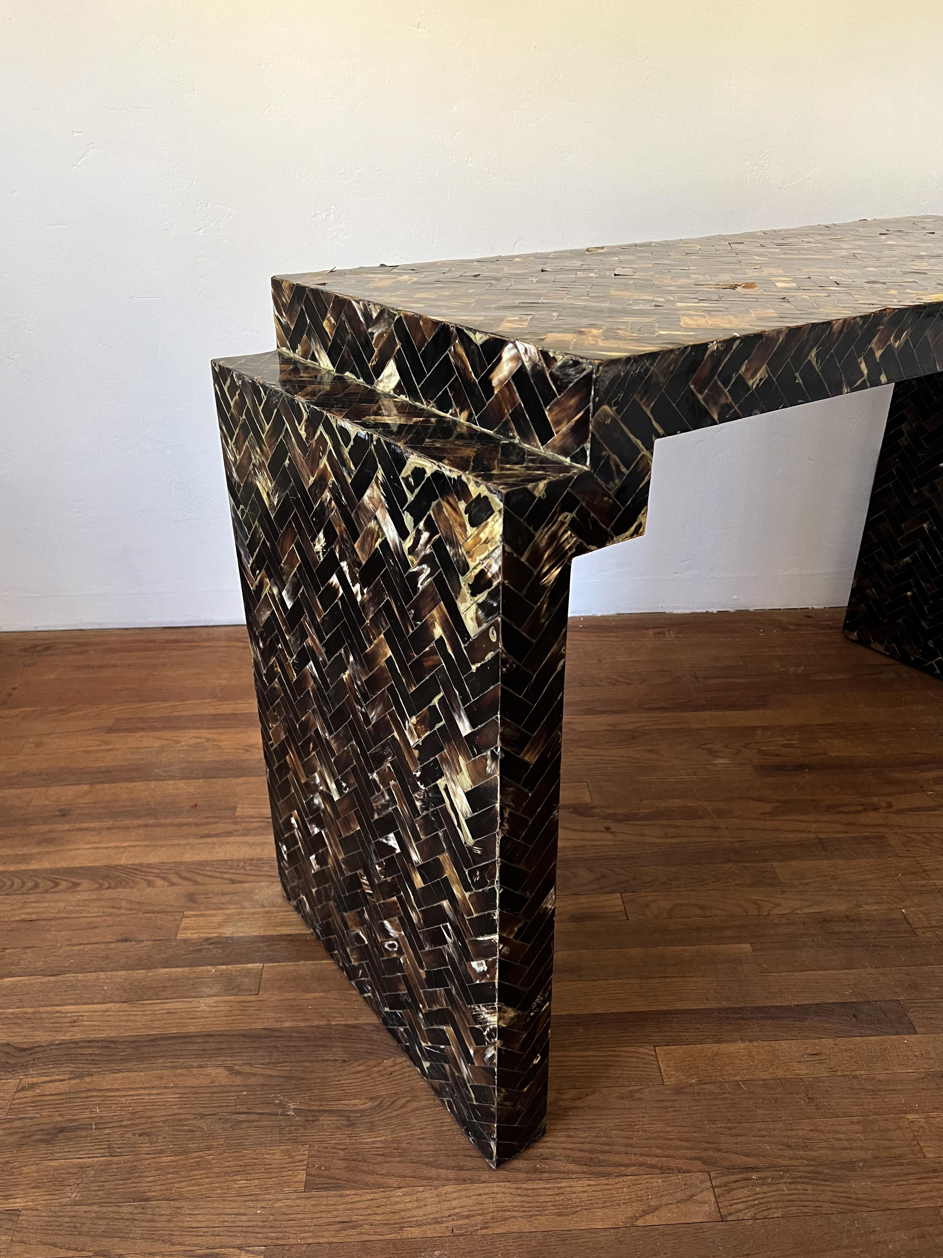 Tessellated Horn Console Table in the Style of Enrique Garcel 4
