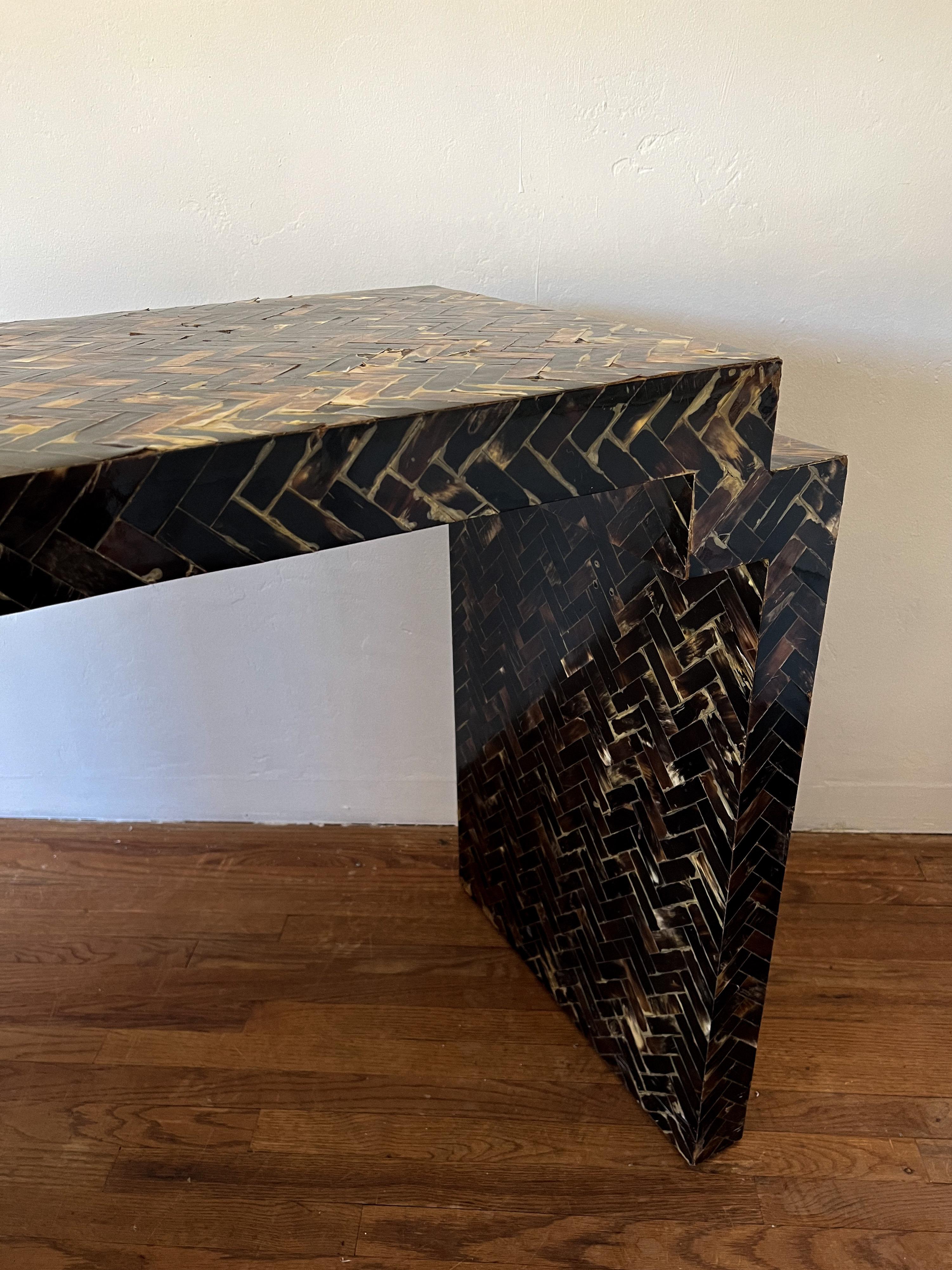 Tessellated Horn Console Table in the Style of Enrique Garcel 5